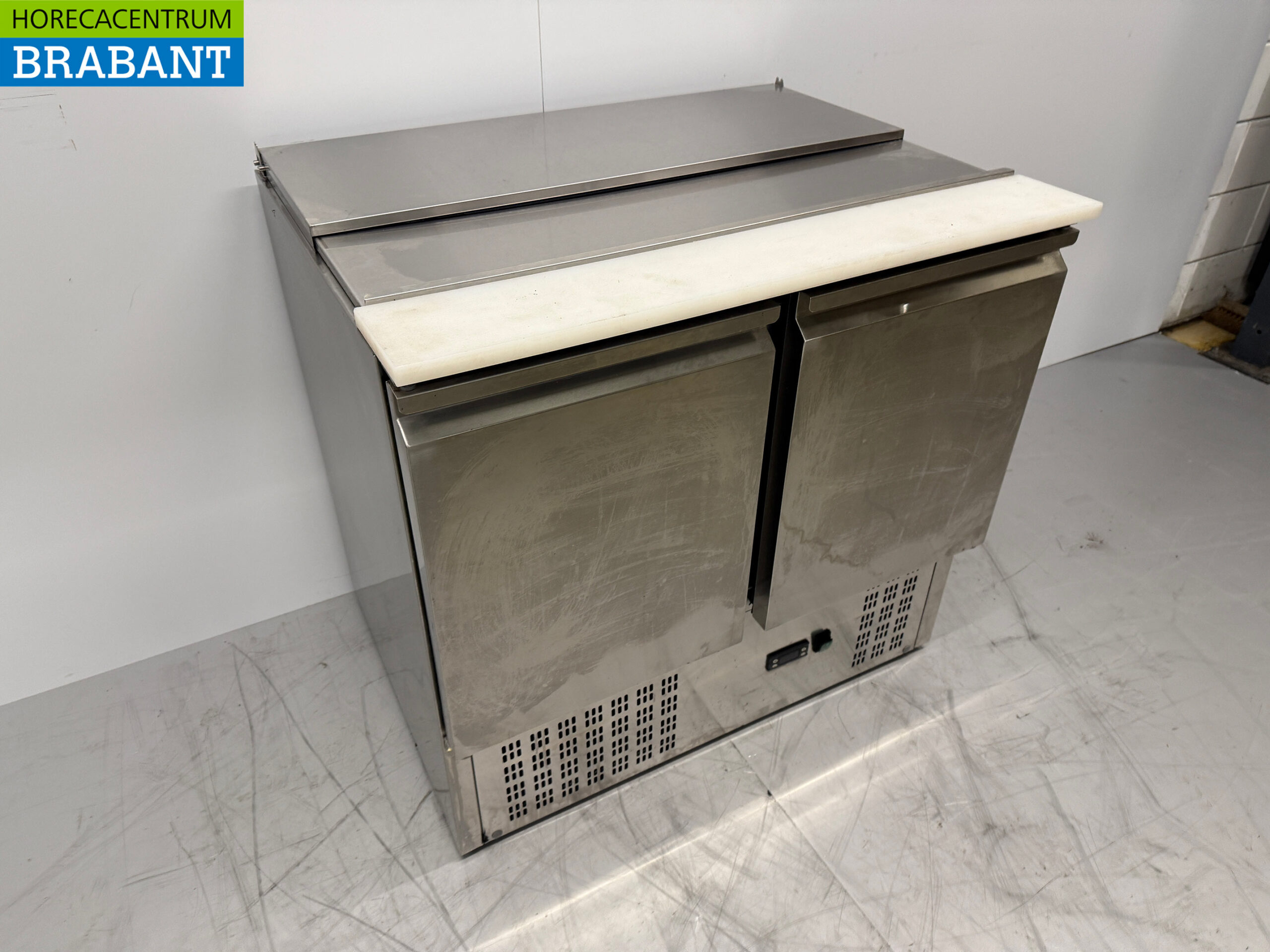 RVS Saladette Koelwerkbank 2 deuren 90 cm 230V Horeca - Afbeelding 3