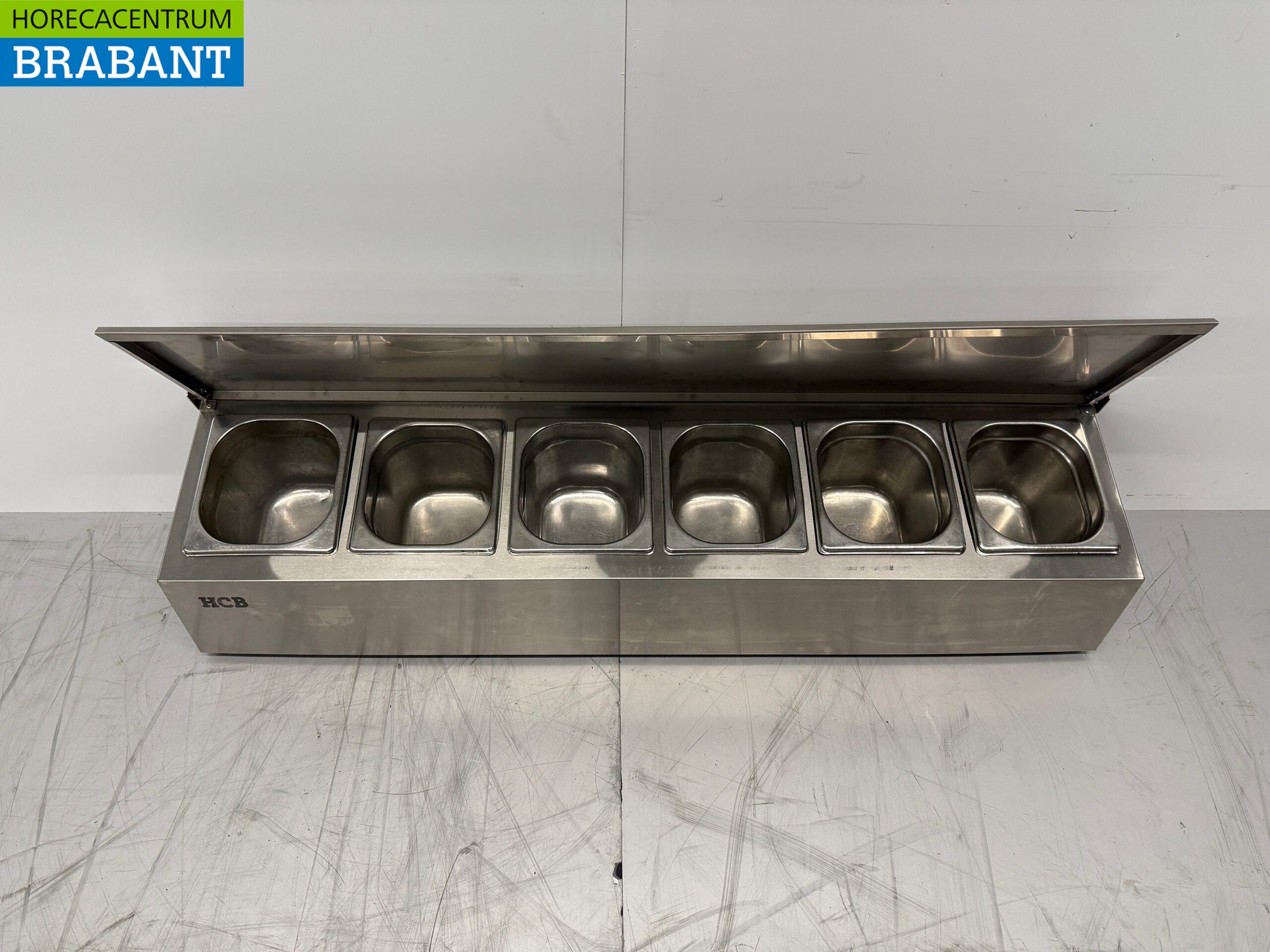 RVS HCB GN bakhouder met deksel 6 x 1/6 gastronorm GN 106 cm Horeca - Afbeelding 4