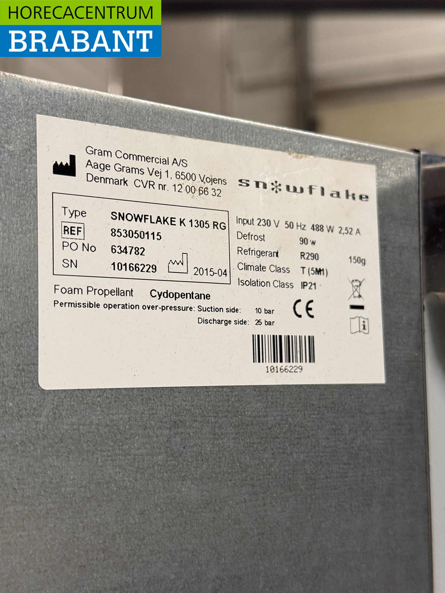 RVS Gram Snowflake Verrijdbare Dubbeldeurs Koeling 1230 liter 230V Horeca - Afbeelding 5