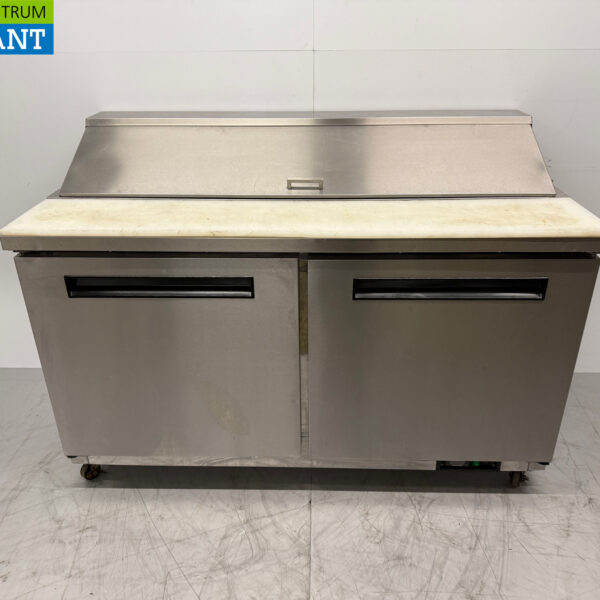 RVS Polar Verrijdbare Saladette Koelwerkbank 2 Deuren 155,5 cm 230V Horeca