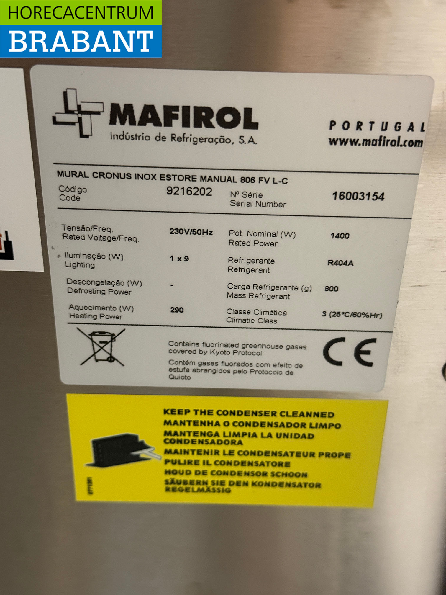 Mafirol Verrijdbare Wandkoeling 87 cm 230V Horeca - Afbeelding 5