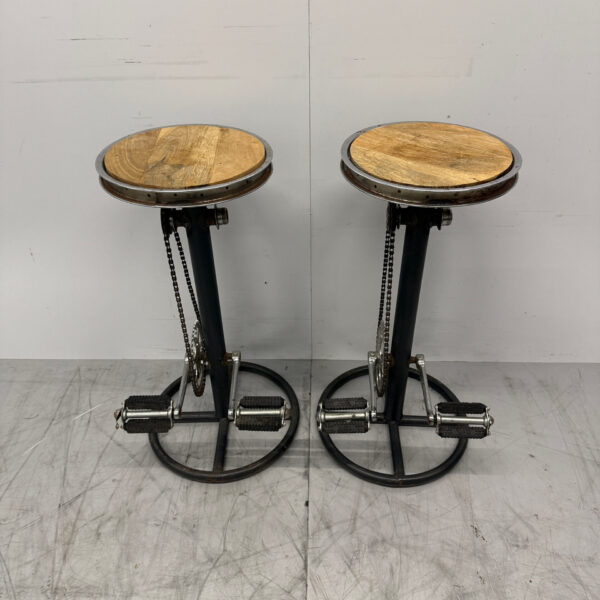 Set van 2 Metalen Barkruk Fiets Look Horeca