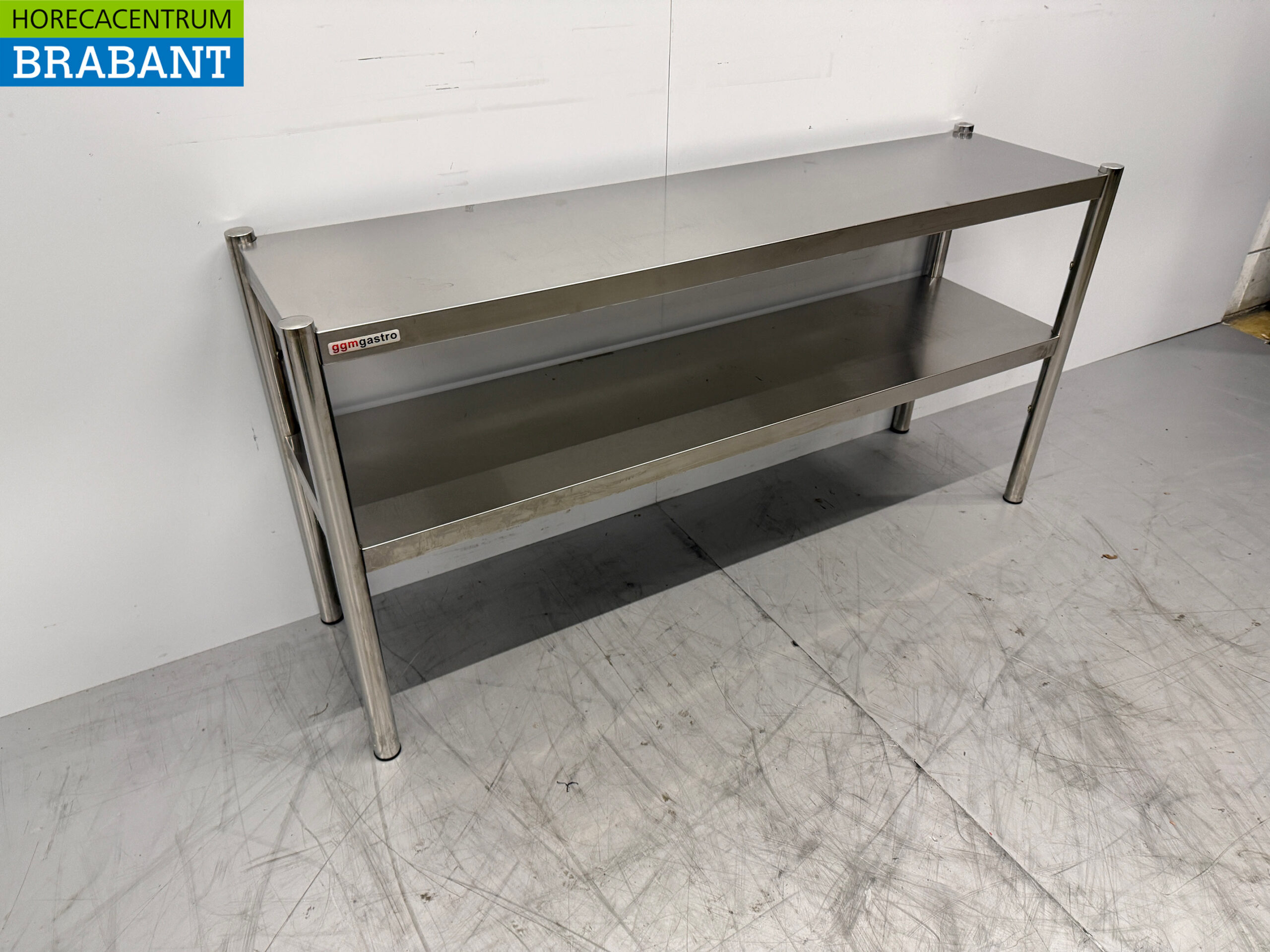 RVS Dubbele Etagère Brug 140 x 37 x 70,5 cm Horeca - Afbeelding 3