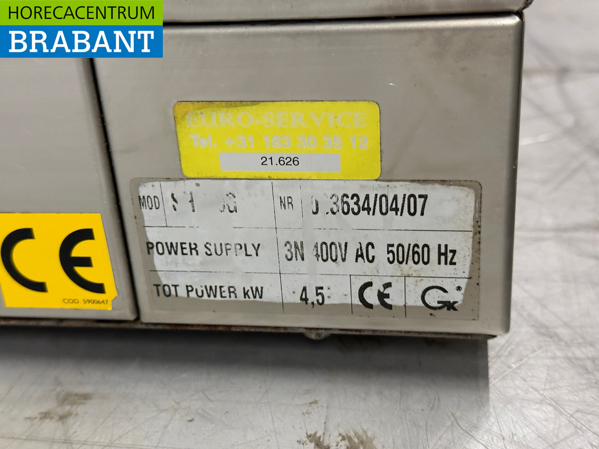 RVS Baron Keramische Salamander 57 cm 4,5 kW 400V Horeca - Afbeelding 6