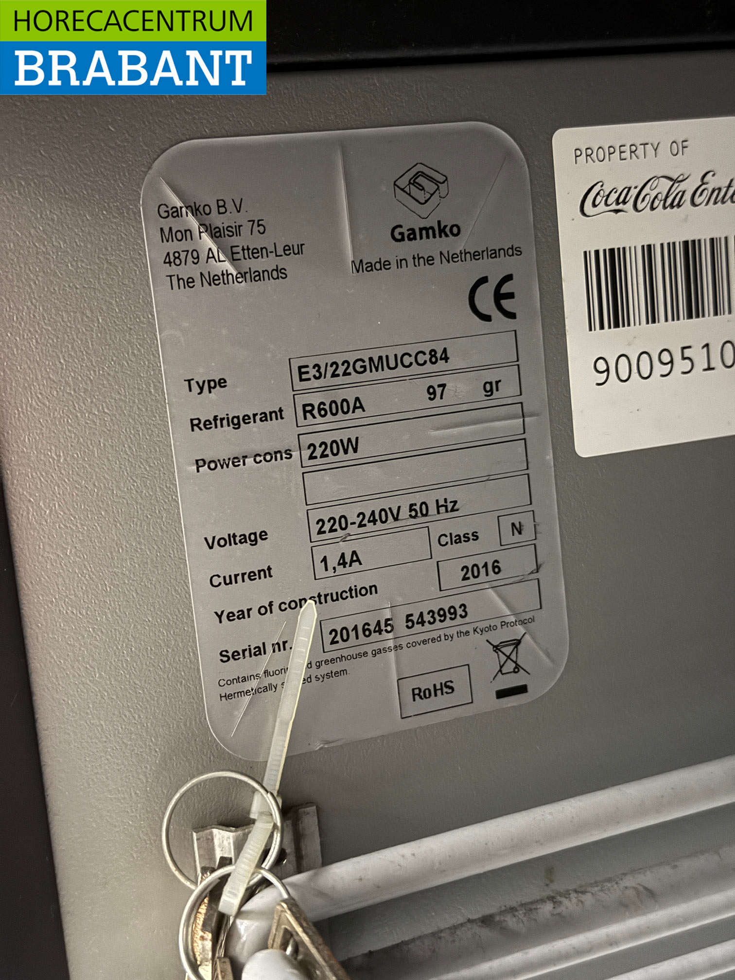 RVS Gamko Barkoeling 2 Glazen Klapdeuren 143,5 cm 230V Horeca - Afbeelding 5