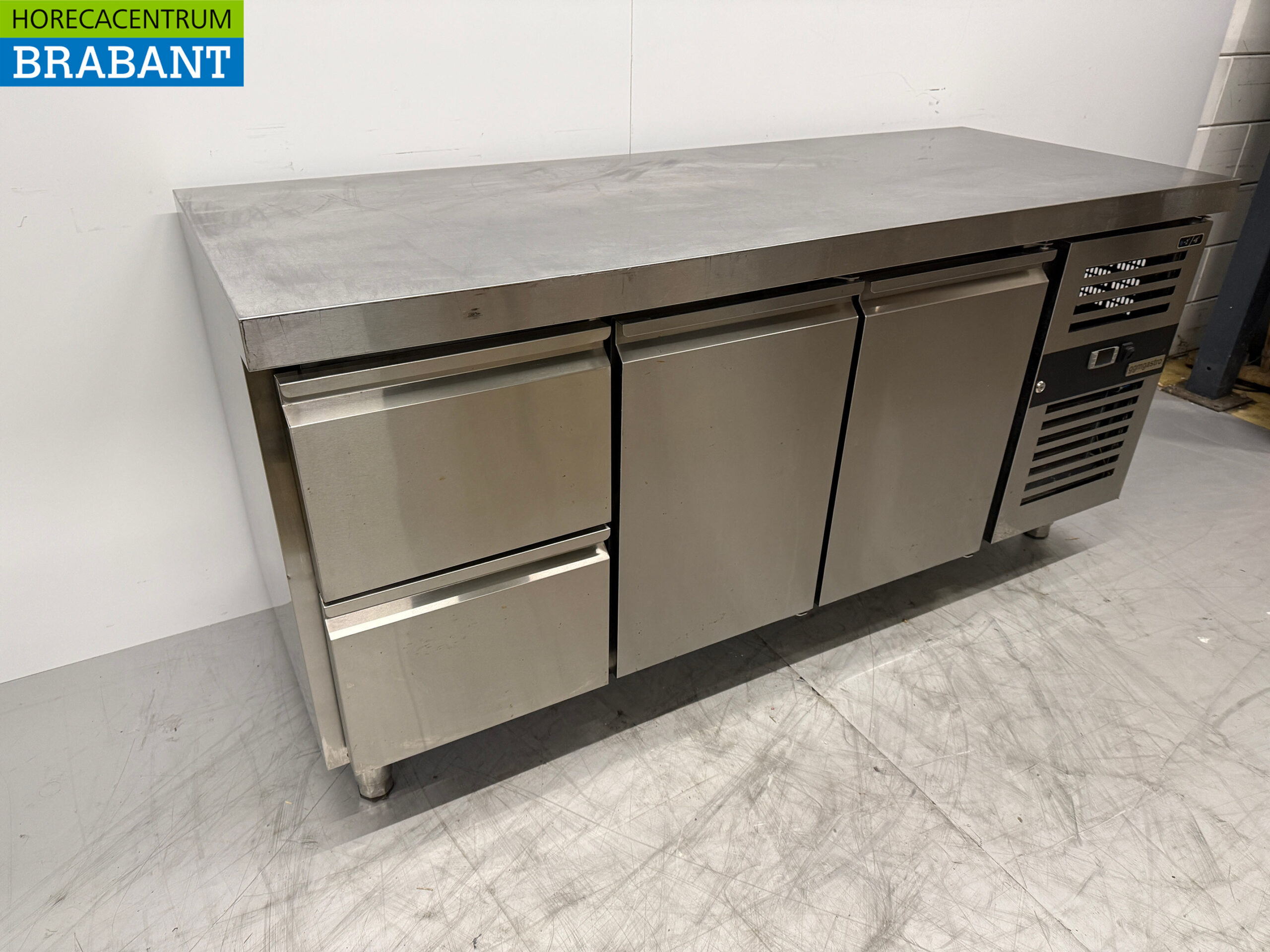 RVS Koelwerkbank 2 Deuren en 2 Laden 179,5 cm 230V Horeca - Afbeelding 3