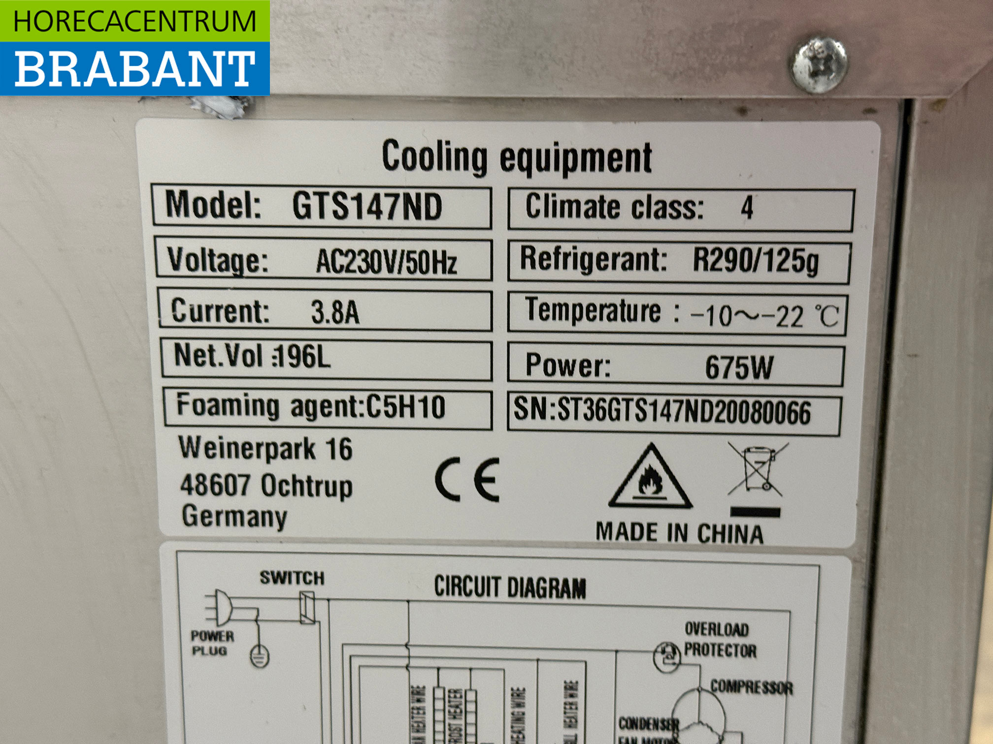 RVS Vrieswerkbank 2 Deuren 136 cm 230V Horeca - Afbeelding 5