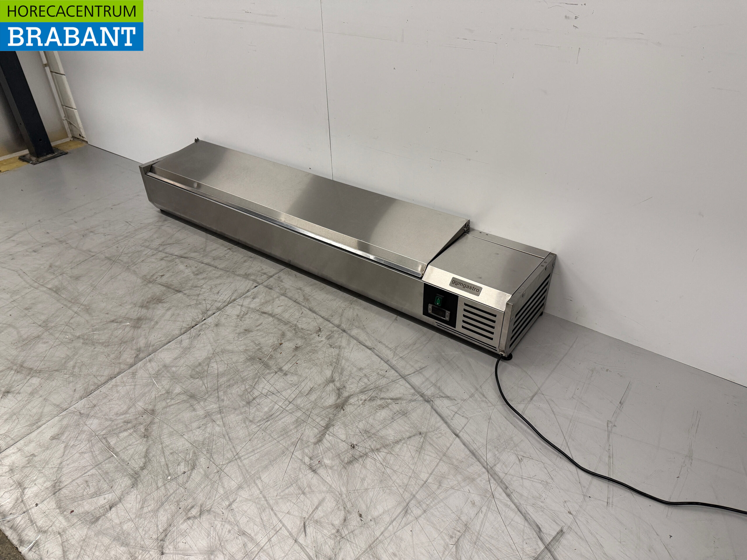 RVS Opzetvitrine Opzet koelvitrine saladière 8 x 1/4 GN 180 cm Horeca - Afbeelding 2