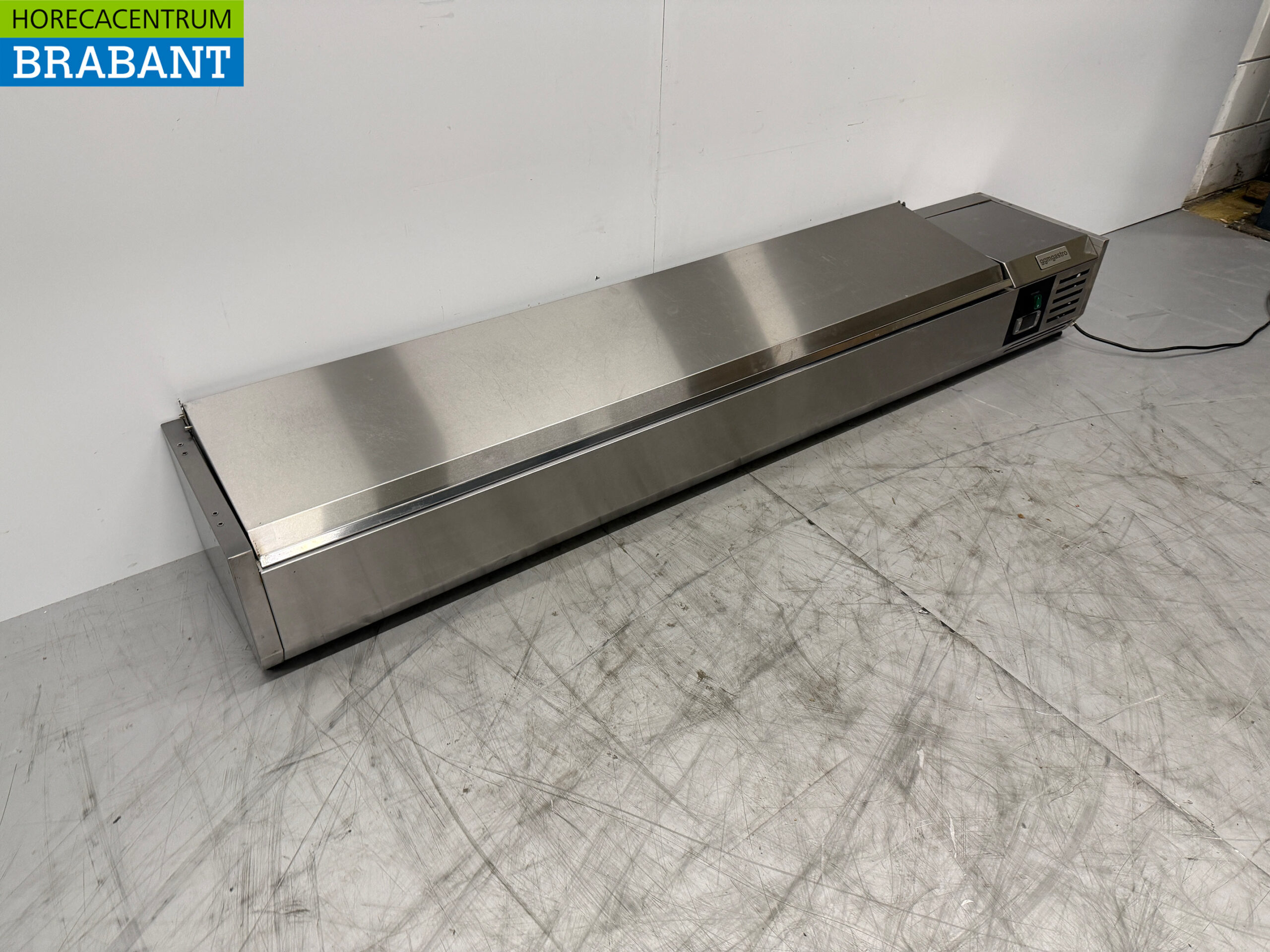 RVS Opzetvitrine Opzet koelvitrine saladière 8 x 1/4 GN 180 cm Horeca - Afbeelding 3