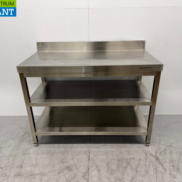 RVS Werktafel Met Dubbel Onderschap 120 x 60 x 87,5 cm Horeca
