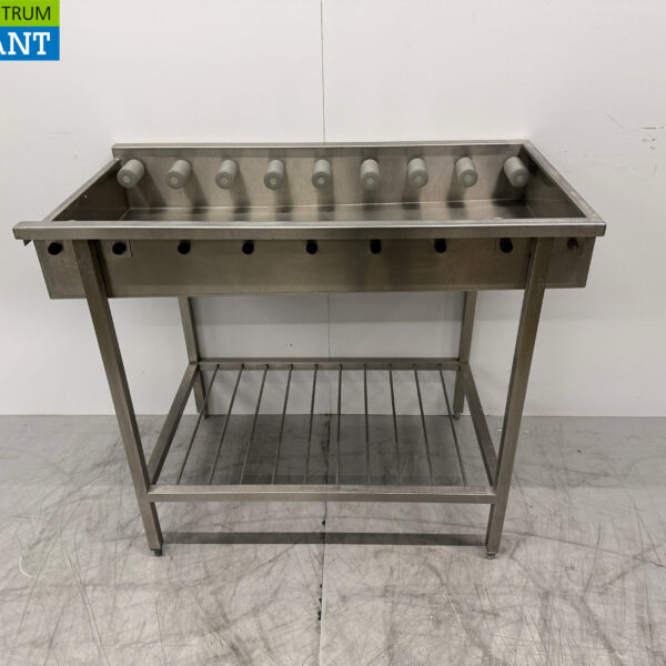 RVS Afvoertafel / rollenbaan tbv doorschuifvaatwasser 110 cm Horeca