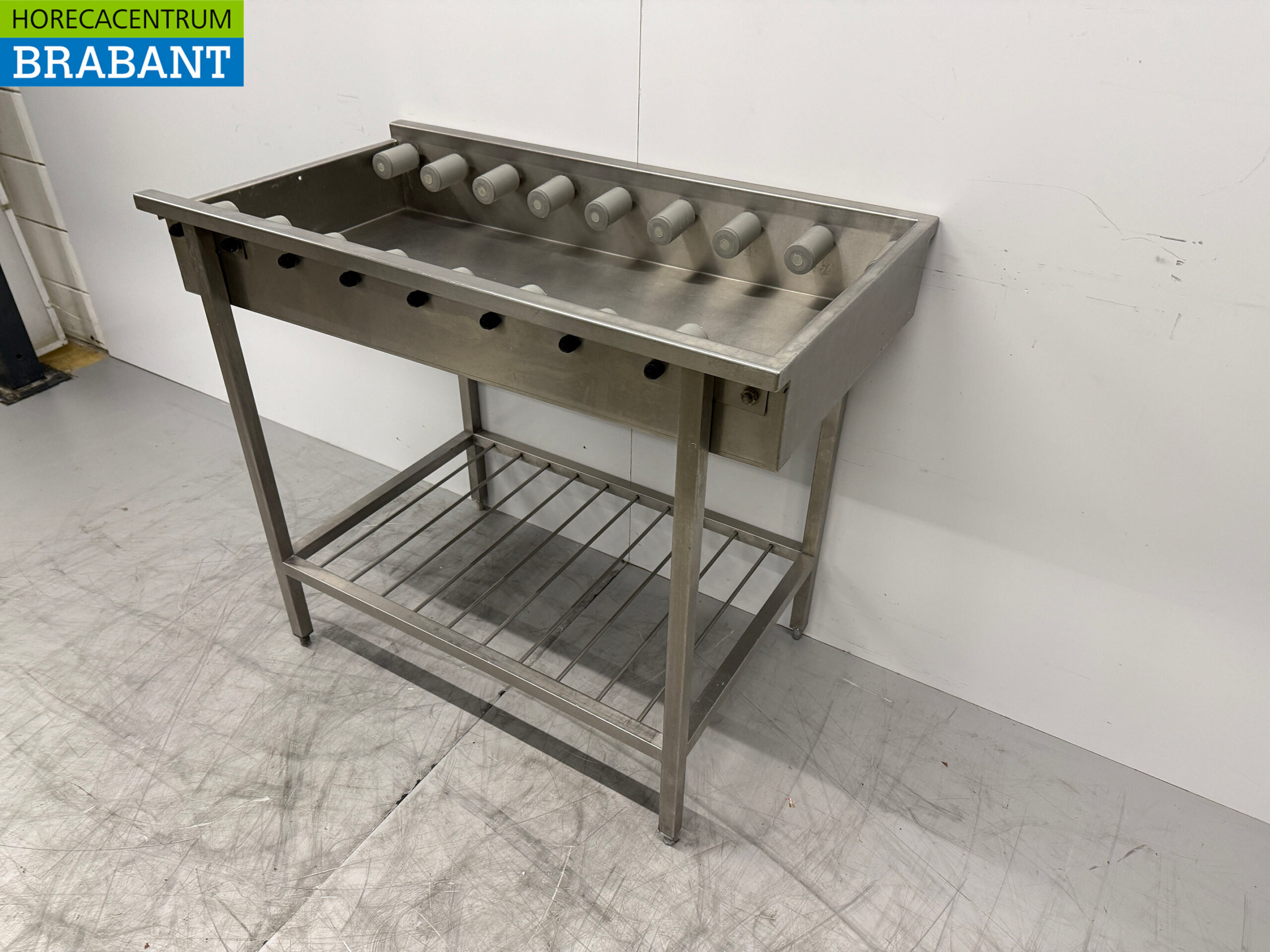 RVS Afvoertafel / rollenbaan tbv doorschuifvaatwasser 110 cm Horeca - Afbeelding 2