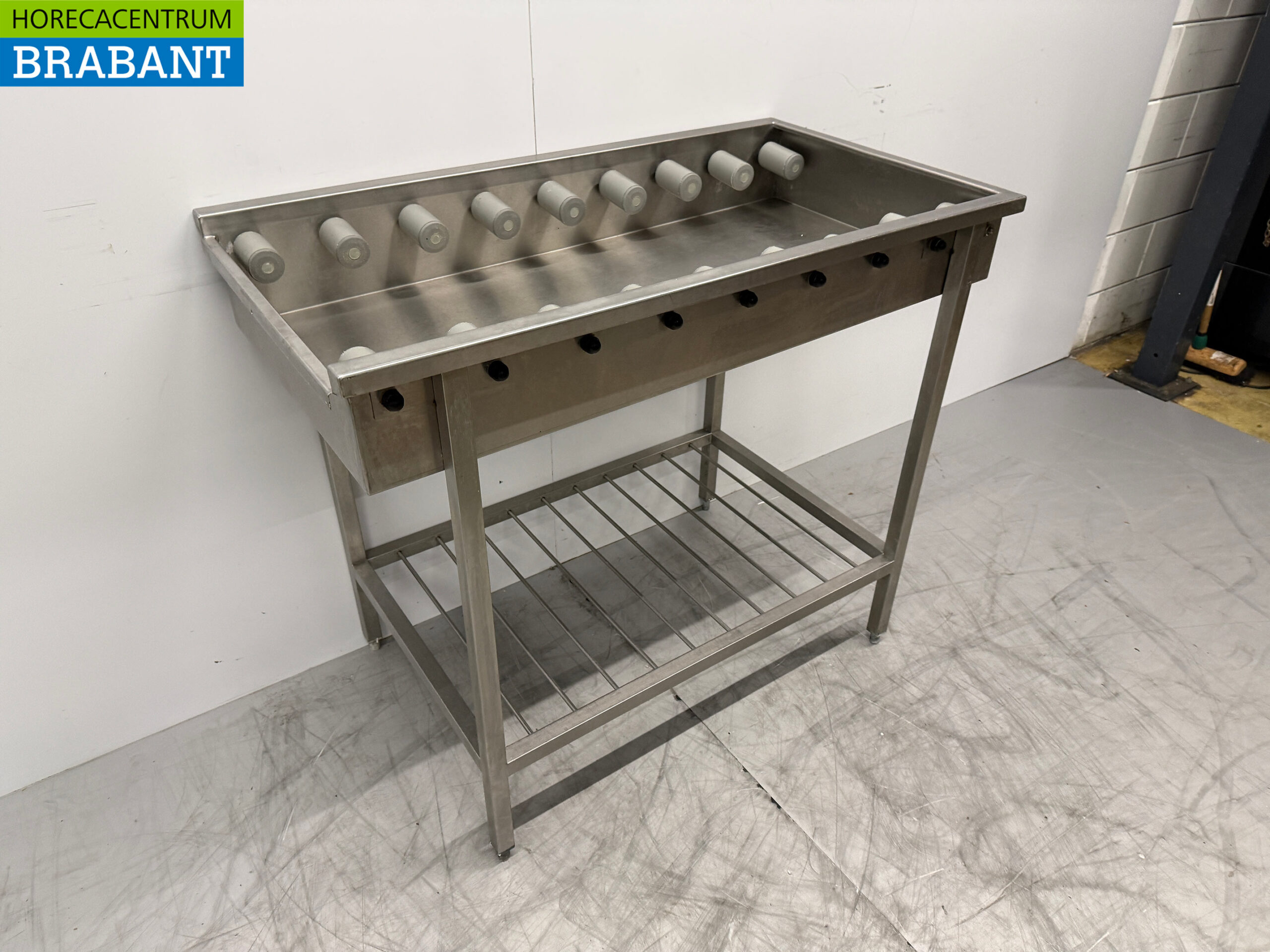 RVS Afvoertafel / rollenbaan tbv doorschuifvaatwasser 110 cm Horeca - Afbeelding 3