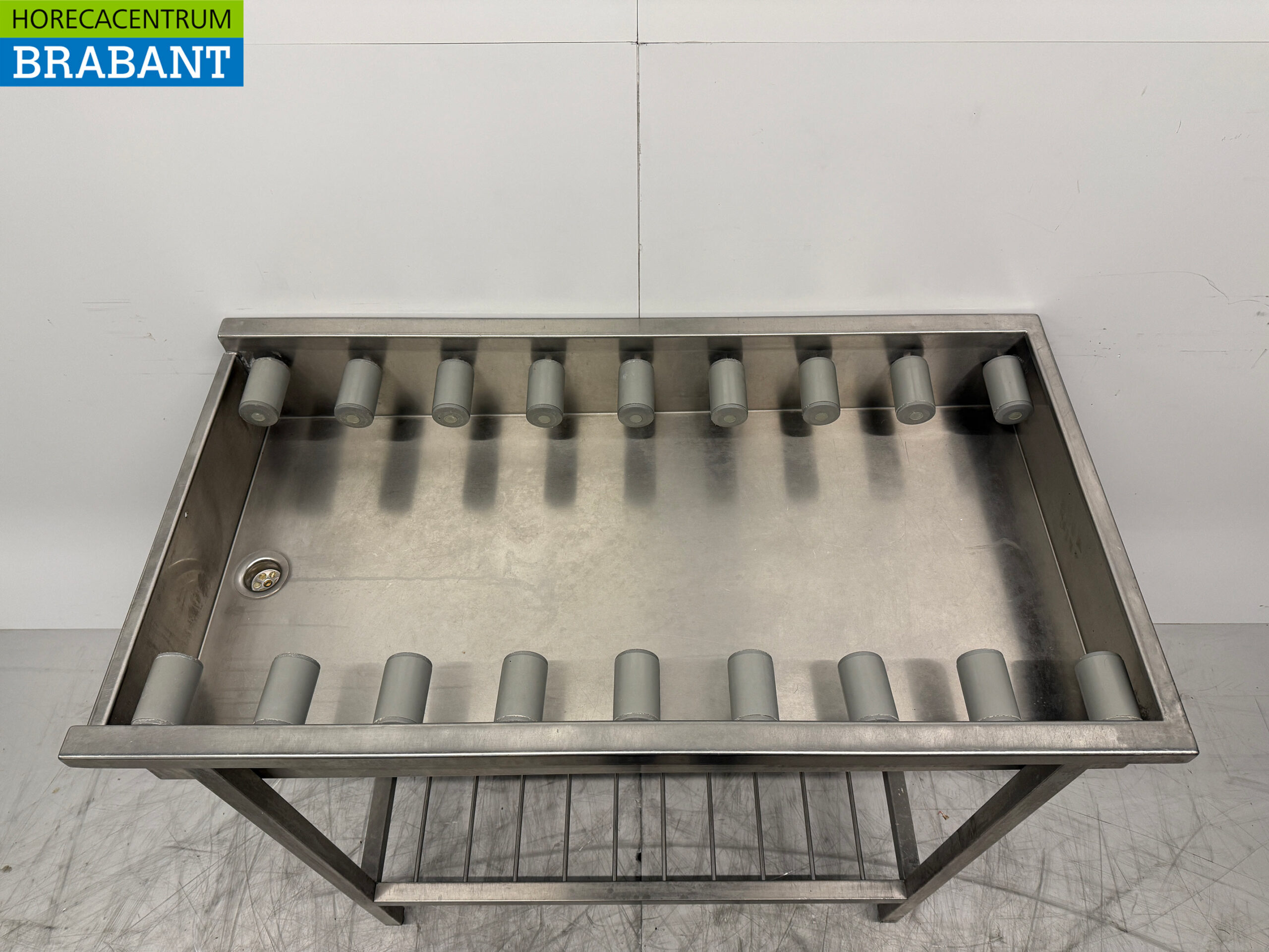 RVS Afvoertafel / rollenbaan tbv doorschuifvaatwasser 110 cm Horeca - Afbeelding 4