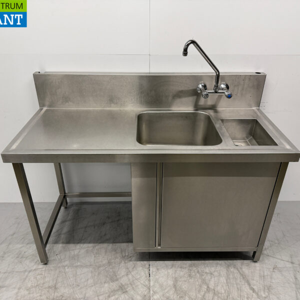 RVS Spoeltafel met kraan 160 x 70 x 95 cm Horeca
