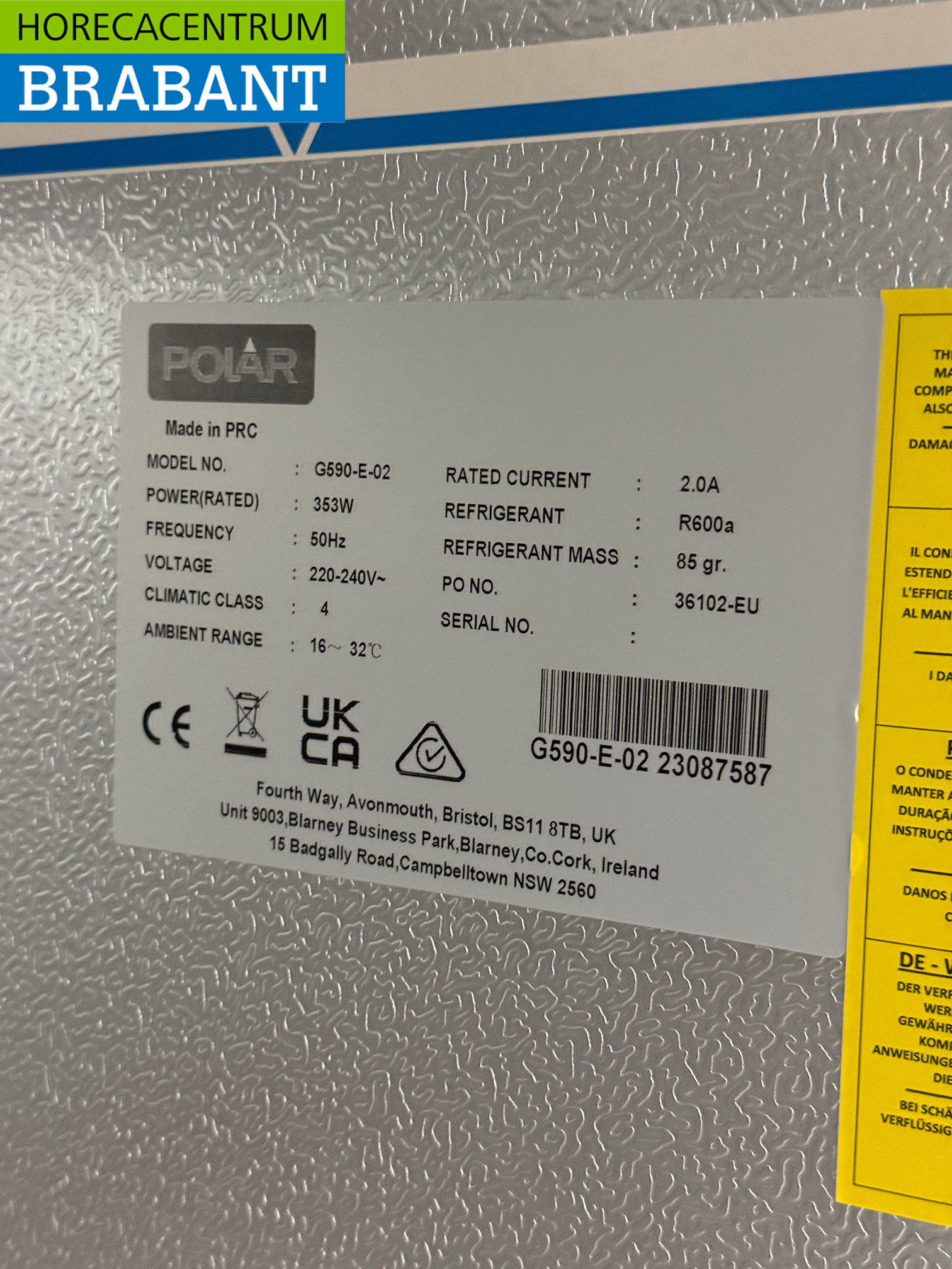 RVS Polar Verrijdbare Koeling 440 liter 230V Horeca - Afbeelding 5