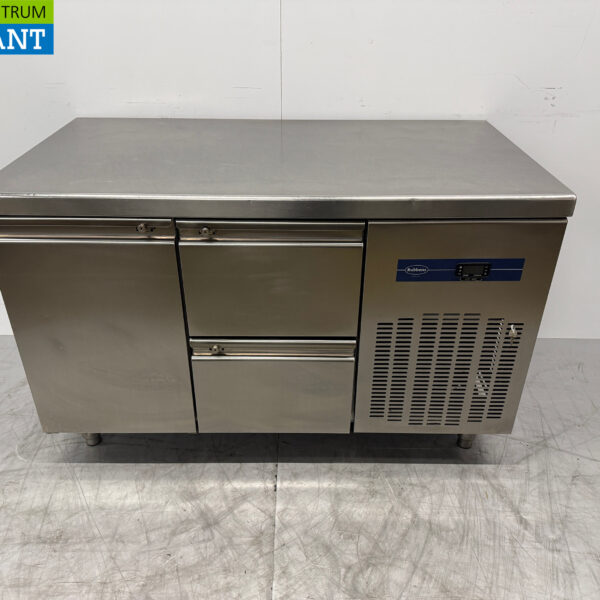 RVS Rubbens Koelwerkbank 1 Deur en 2 Laden 132 cm 230V Horeca