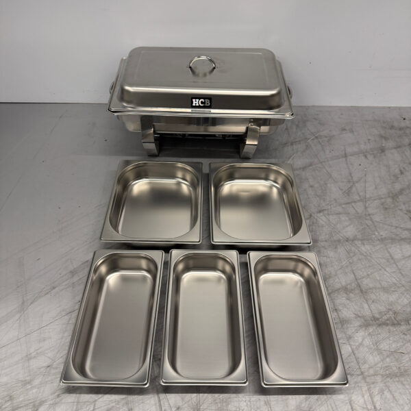 RVS HCB Chafing dish set 1 x 1/1, 2 x 1/2 en 3 x 1/3 GN Horeca