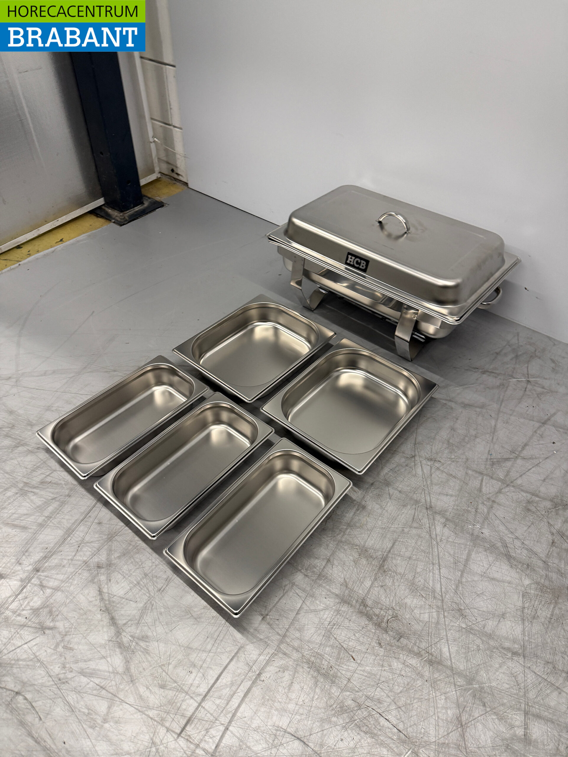 RVS HCB Chafing dish set 1 x 1/1, 2 x 1/2 en 3 x 1/3 GN Horeca - Afbeelding 3