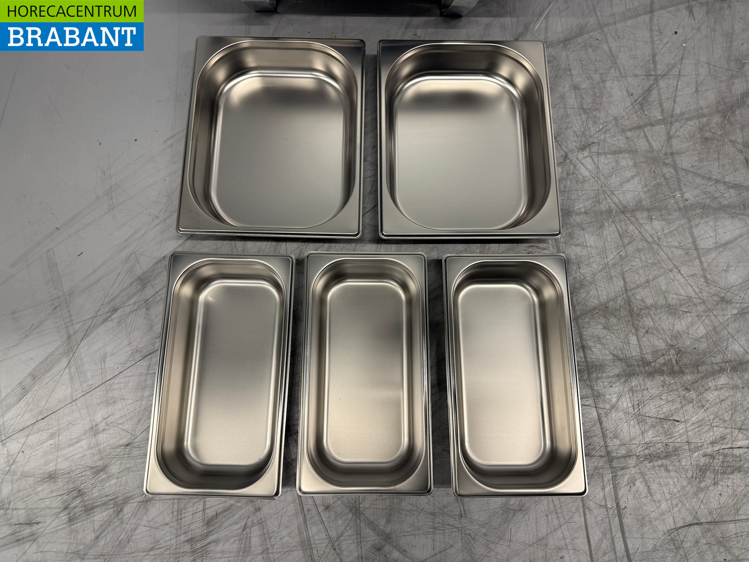 RVS HCB Chafing dish set 1 x 1/1, 2 x 1/2 en 3 x 1/3 GN Horeca - Afbeelding 4