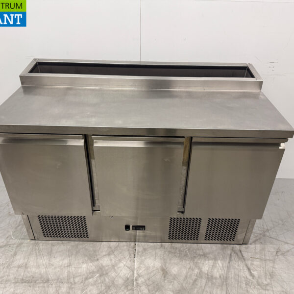 RVS Saladette Koelwerkbank 3 Deuren 137 cm 230V Horeca