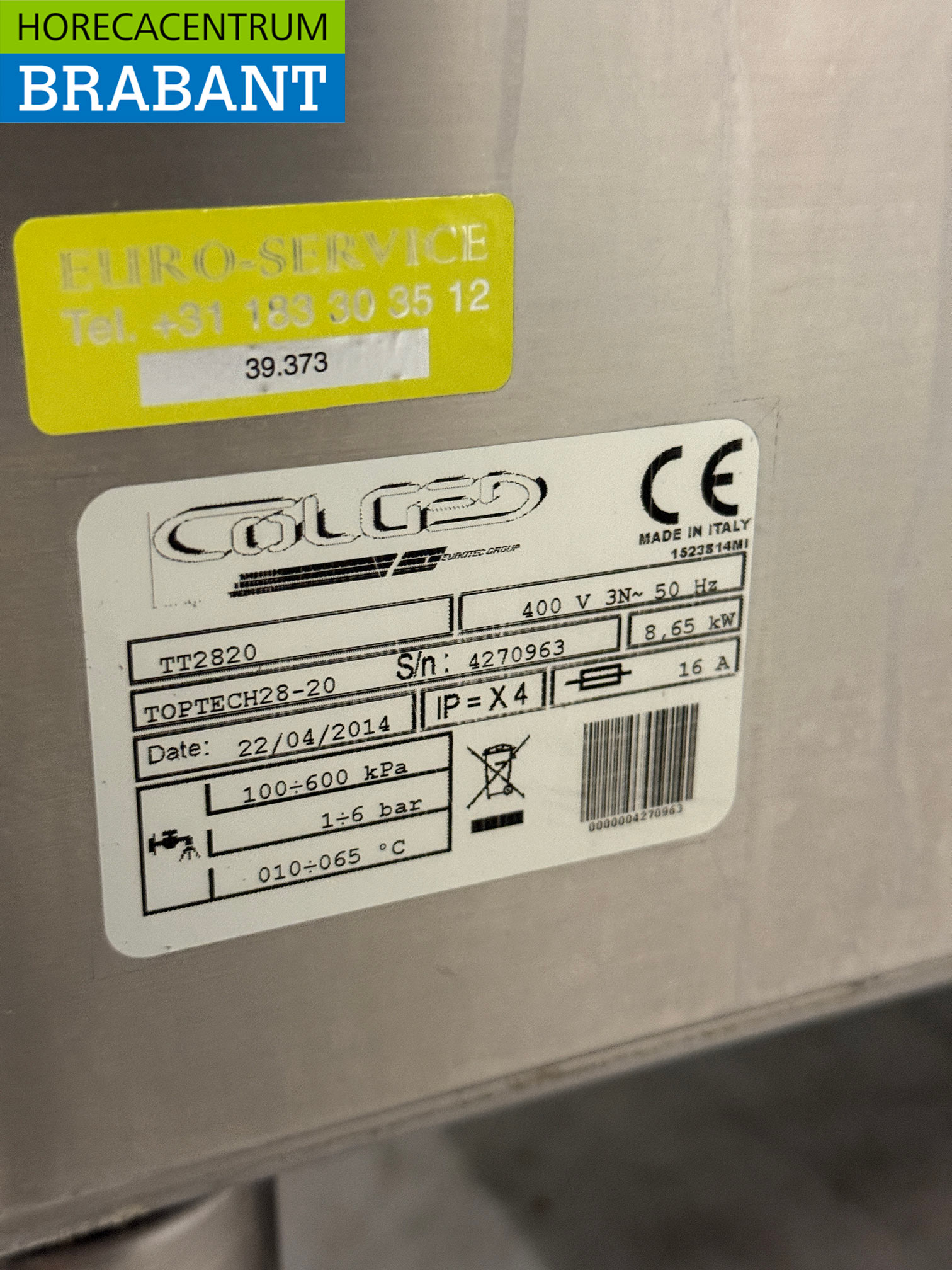 RVS Colged Doorschuifvaatwasser met afvoerpomp 400V Horeca - Afbeelding 6