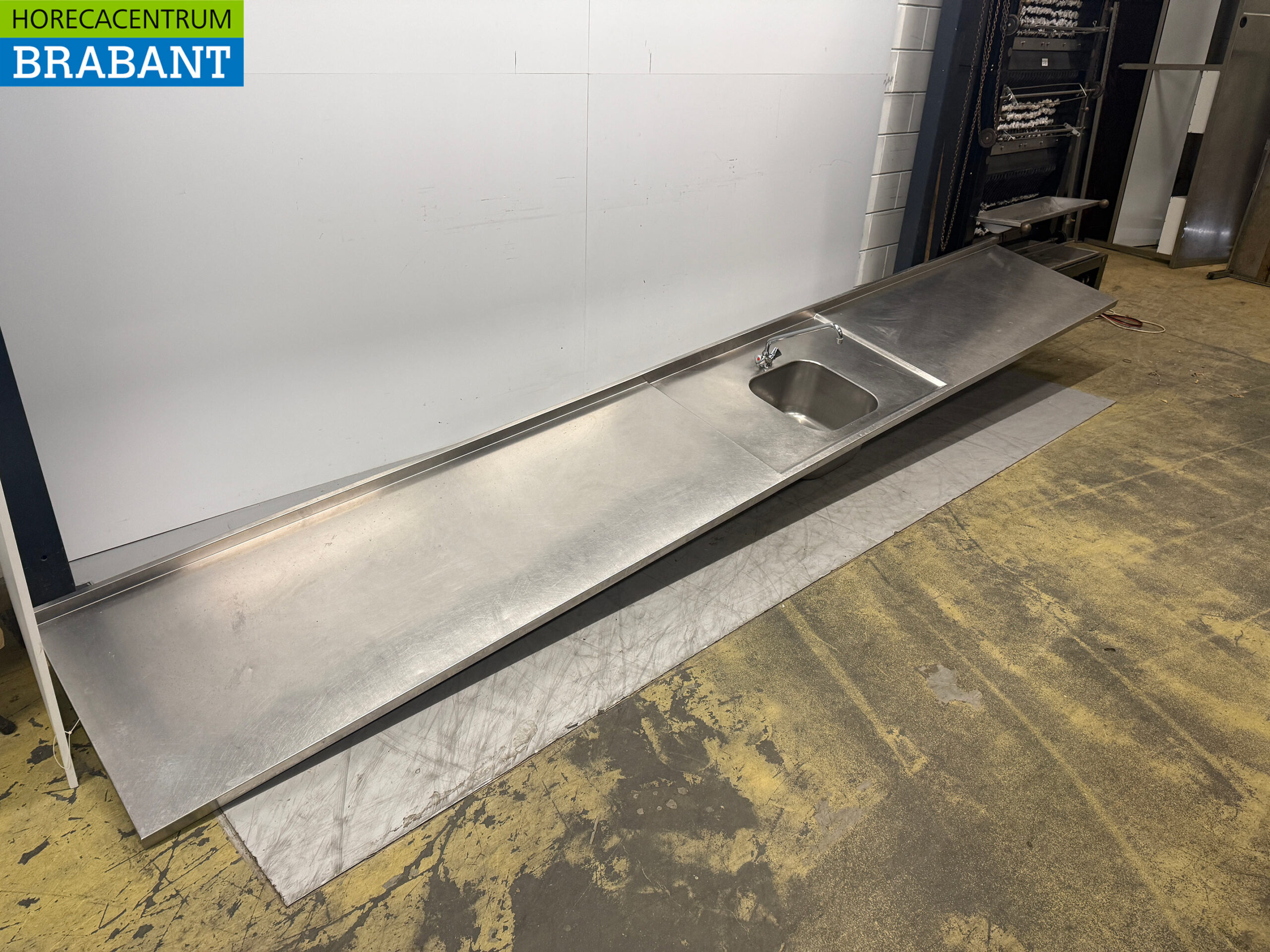 RVS Spoelblad Spoelbak Met Kraan 449 x 70 cm Horeca - Afbeelding 2