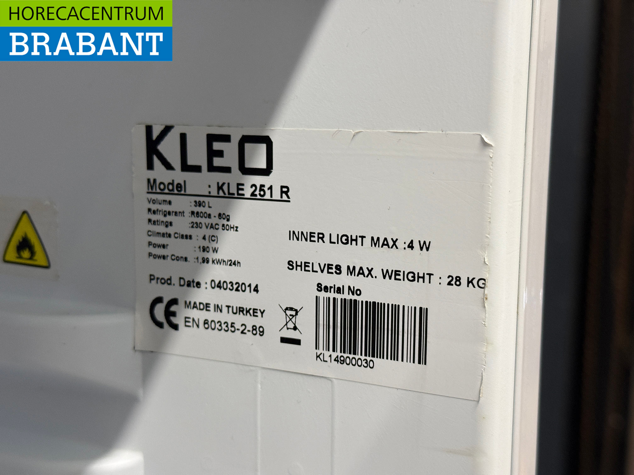 Kleo Koeling 390 liter 230V Horeca - Afbeelding 5