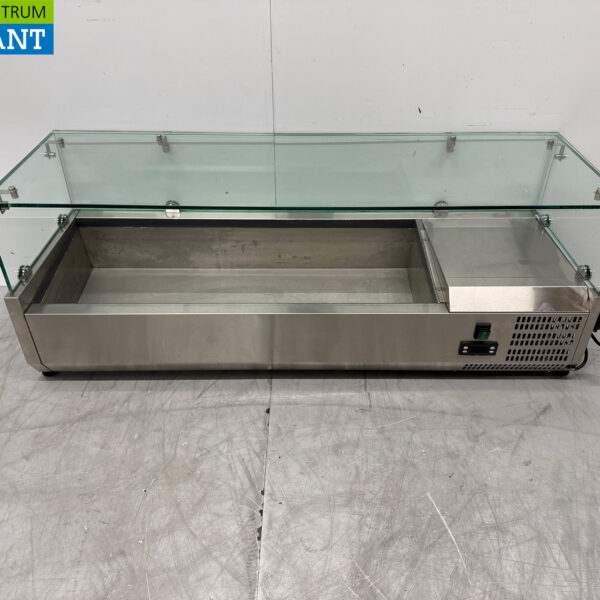 RVS Opzetvitrine Opzet koelvitrine saladière 3 x 1/3 en 1 x 1/2 GN 120 cm Horeca
