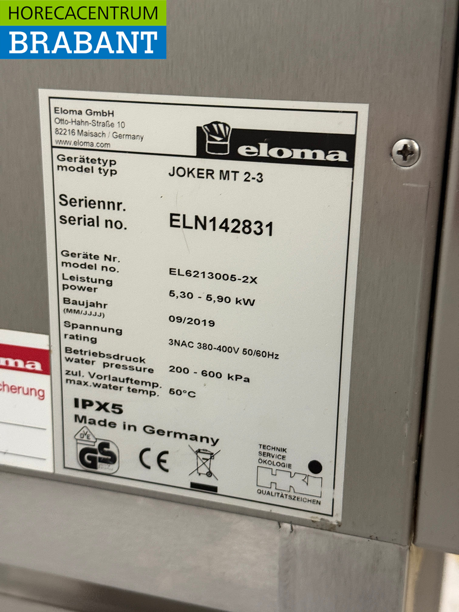 RVS Eloma Combisteamer 6 x 2/3 GN 400V Horeca - Afbeelding 9