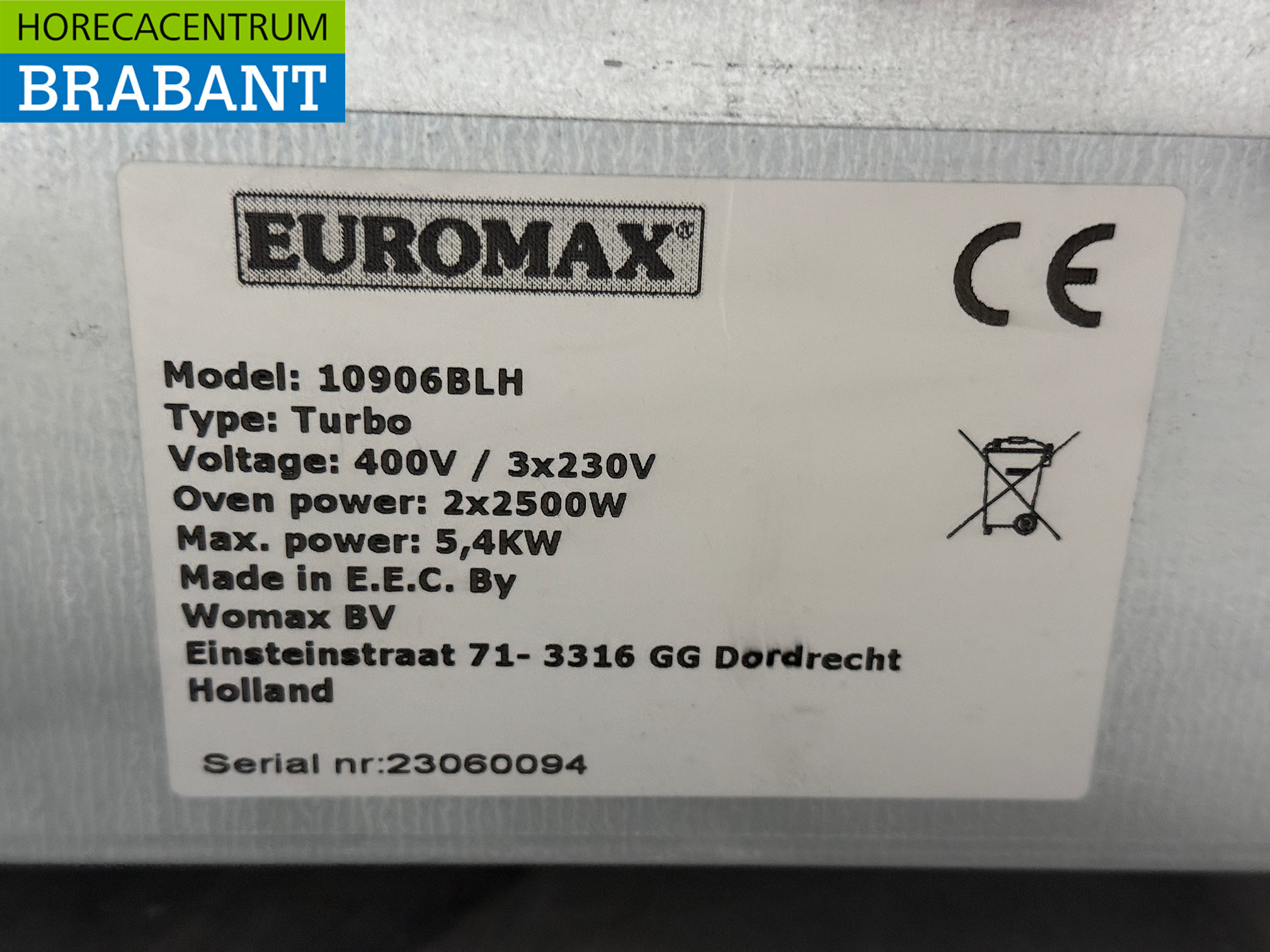RVS Euromax Heteluchtoven met vochtinjectie 4x 60x40 of 1/1GN 400V Horeca - Afbeelding 5