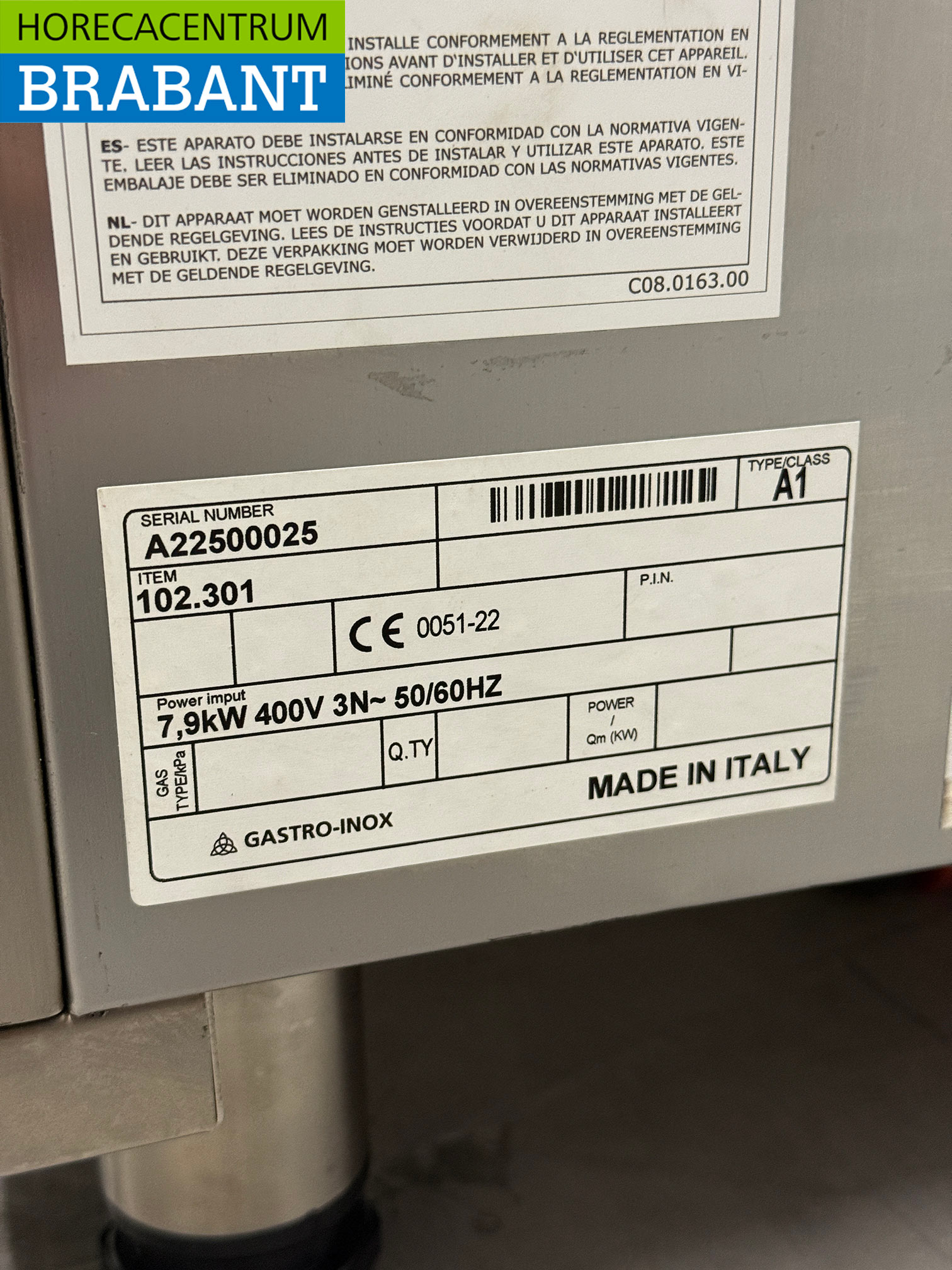 RVS Gastro-Inox Combisteamer Steamer 5 x 1/1 GN of 60 x 40 cm 400V Horeca - Afbeelding 7