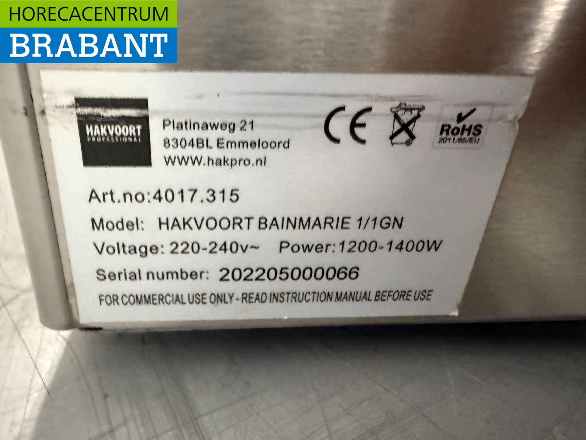 RVS Bain marie 1/1 gastronorm 230V Horeca - Afbeelding 5