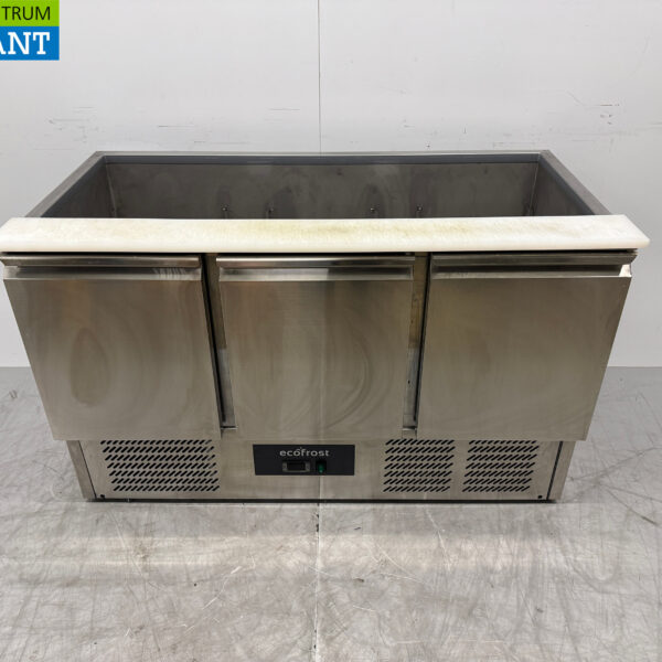 RVS Ecofrost Saladette Koelwerkbank 3 Deuren 137 cm 230V Horeca