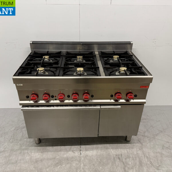 RVS Gastro M 6 Pits Fornuis met Elektrische Oven GAS/400V Horeca
