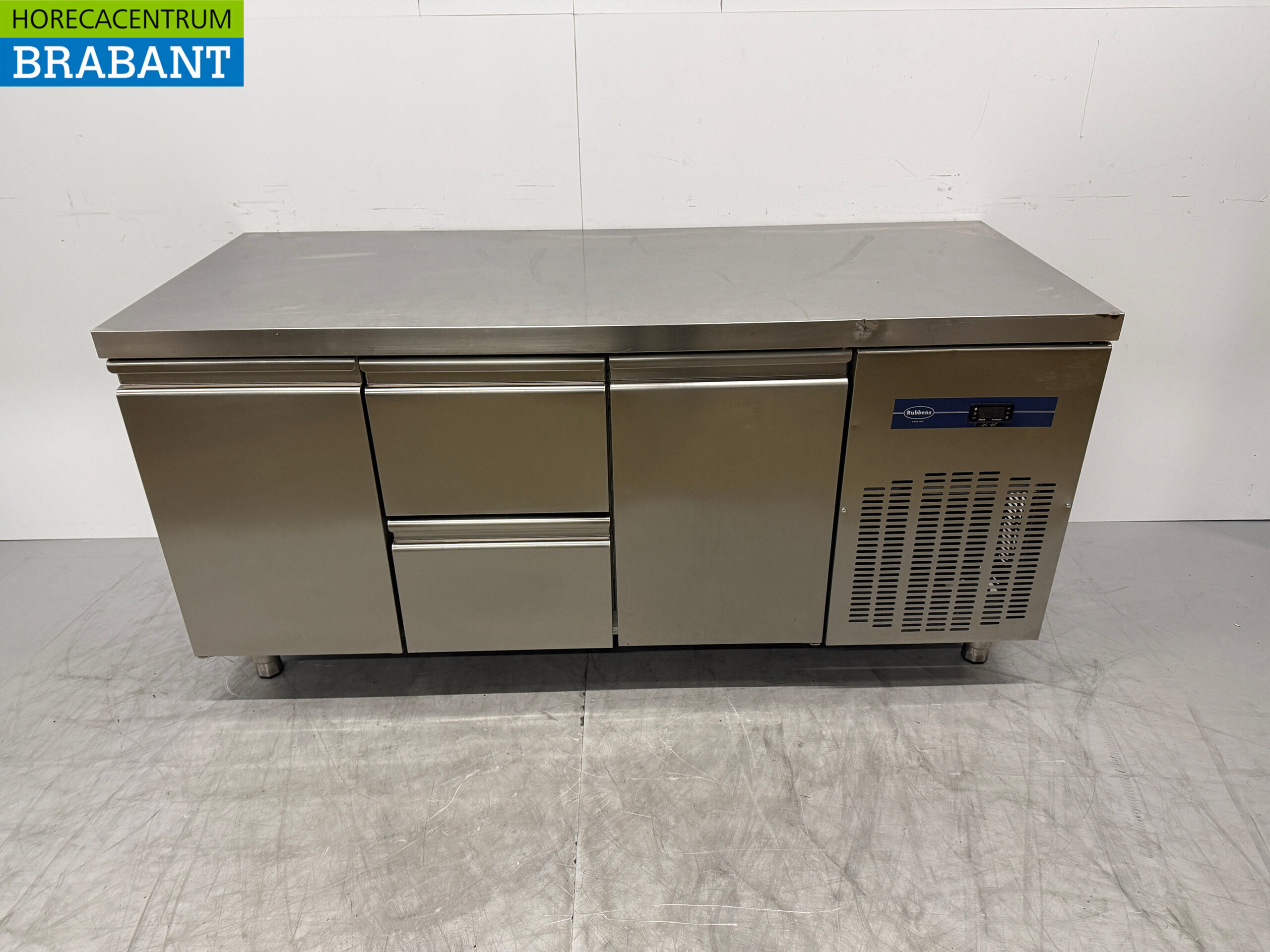 RVS Rubbens Koelwerkbank 2 Deuren en 2 Laden 175,5 cm 230V Horeca