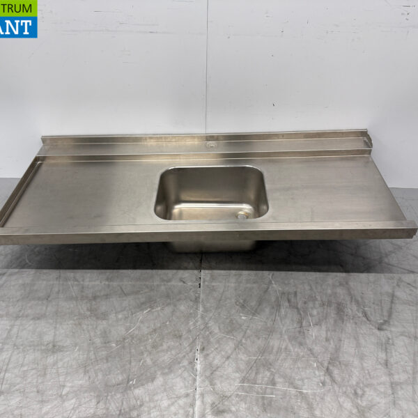 RVS Aanvoerblad met spoelbak 170,5 x 72 cm Horeca