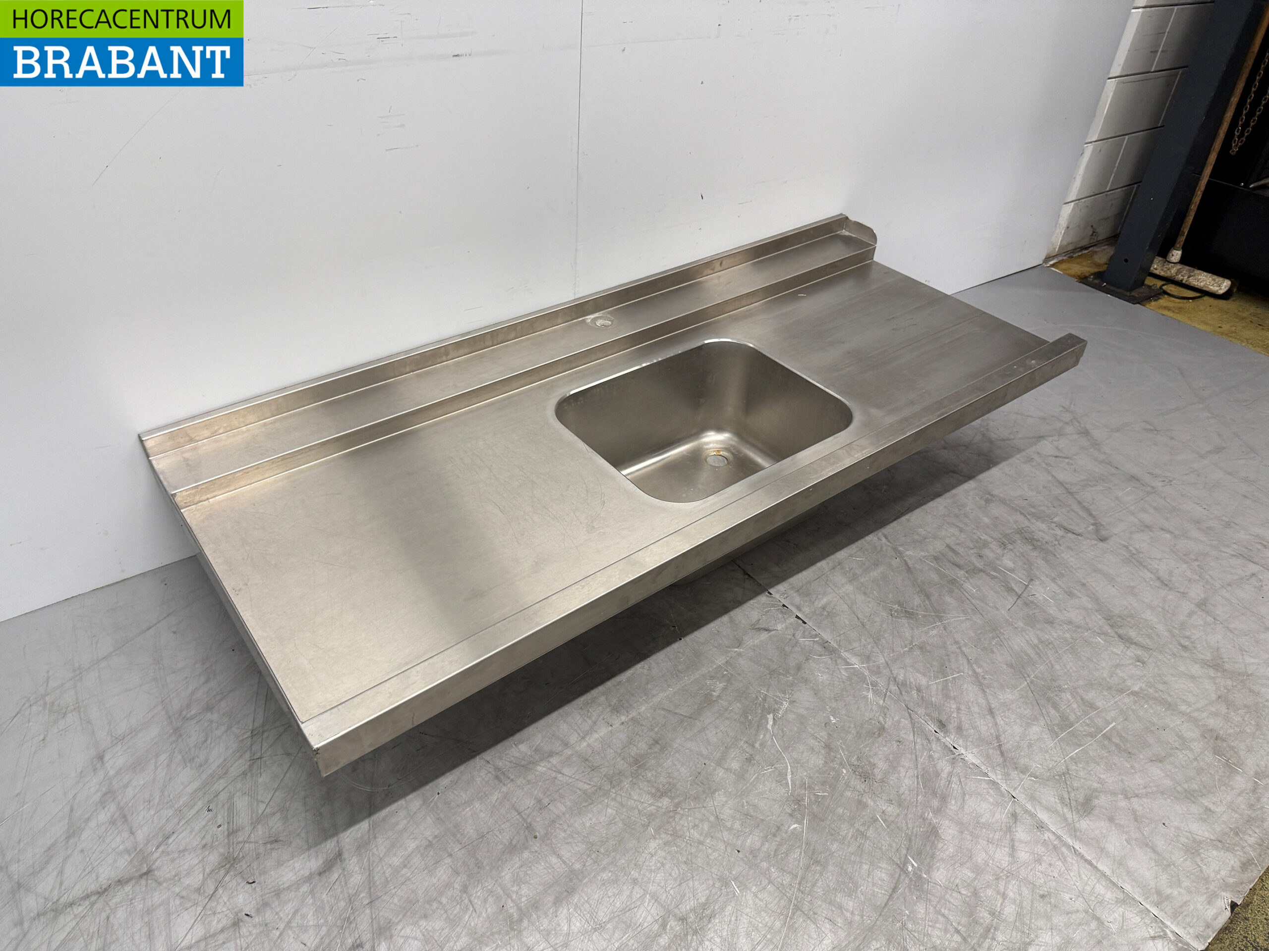 RVS Aanvoerblad met spoelbak 170,5 x 72 cm Horeca - Afbeelding 3