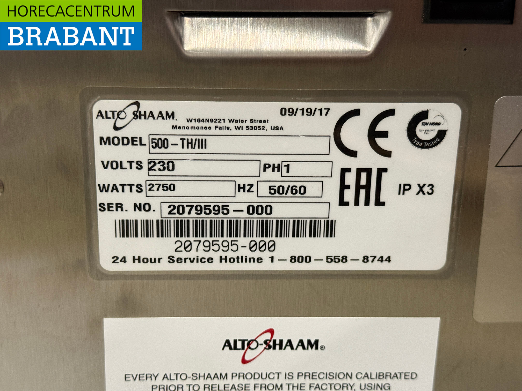 RVS Alto Shaam 500-THIII Lage Temperatuur Cook & Hold Oven 1/1 GN 230V Horeca - Afbeelding 7