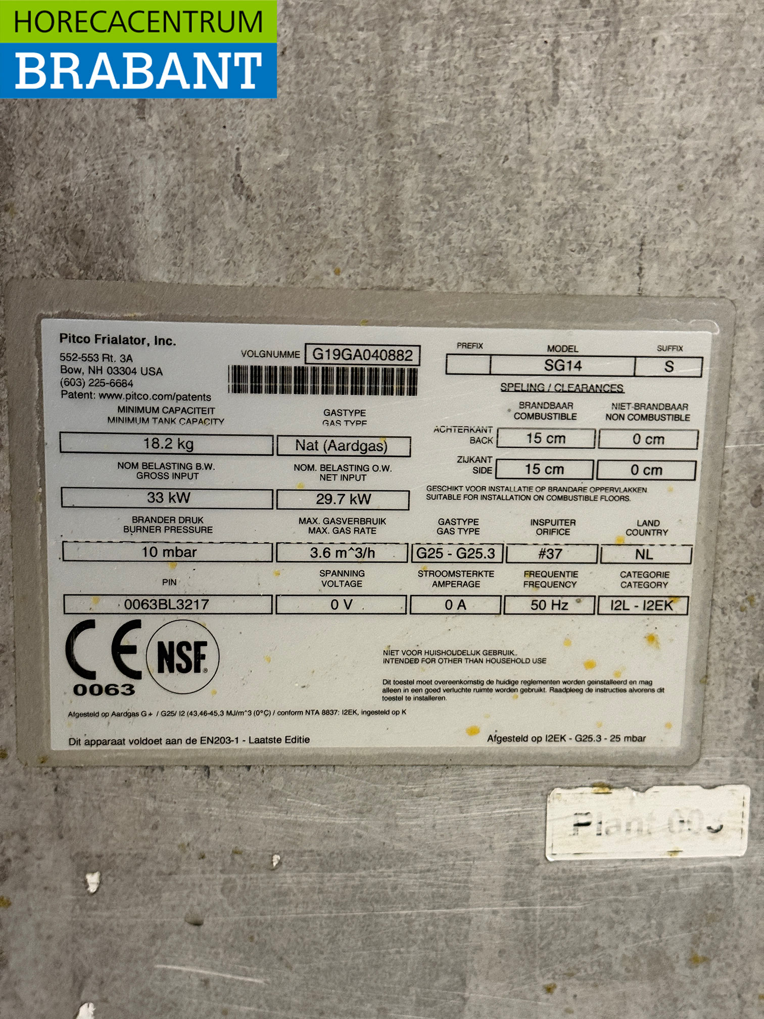 RVS Pitco SG14 Friteuse 23 liter GAS Horeca - Afbeelding 6
