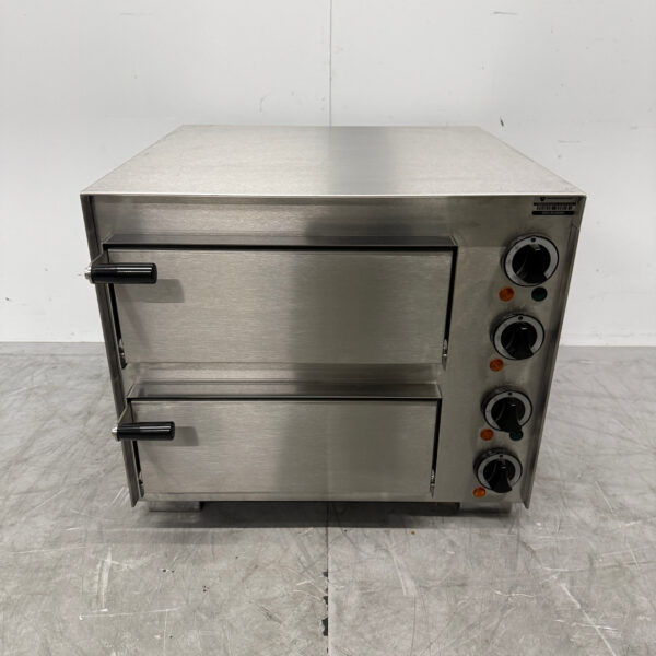 RVS Ascobloc Dubbele Pizzaoven 2 x 35 cm Steen 230V Horeca