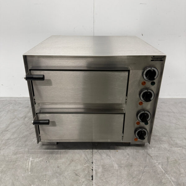 RVS Ascobloc Dubbele Pizzaoven 2 x 35 cm Steen 230V Horeca