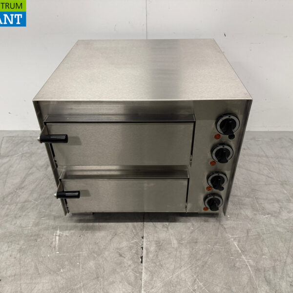 RVS Ascobloc Dubbele Pizzaoven 2 x 35 cm Steen 230V Horeca