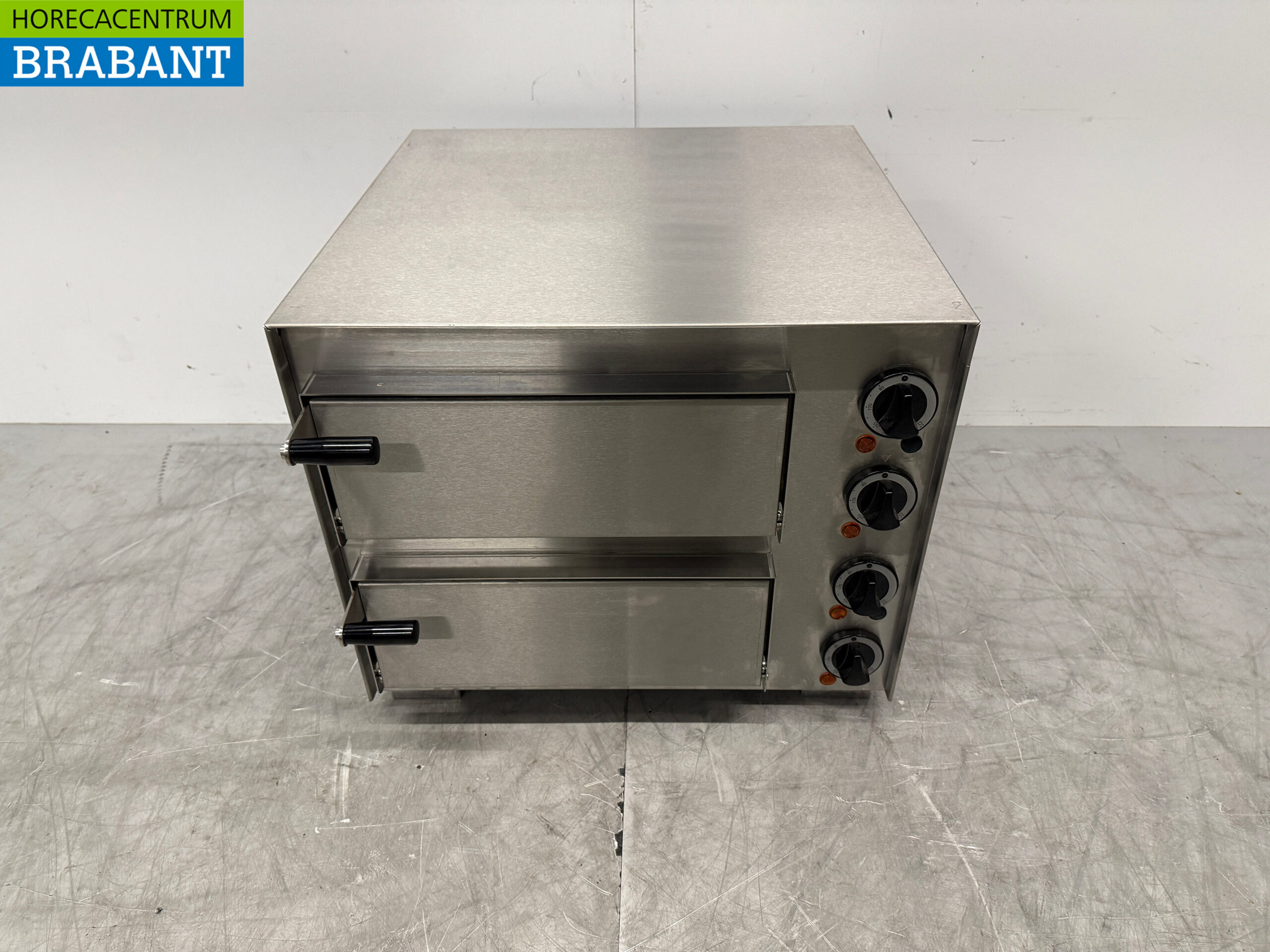 RVS Ascobloc Dubbele Pizzaoven 2 x 35 cm Steen 230V Horeca