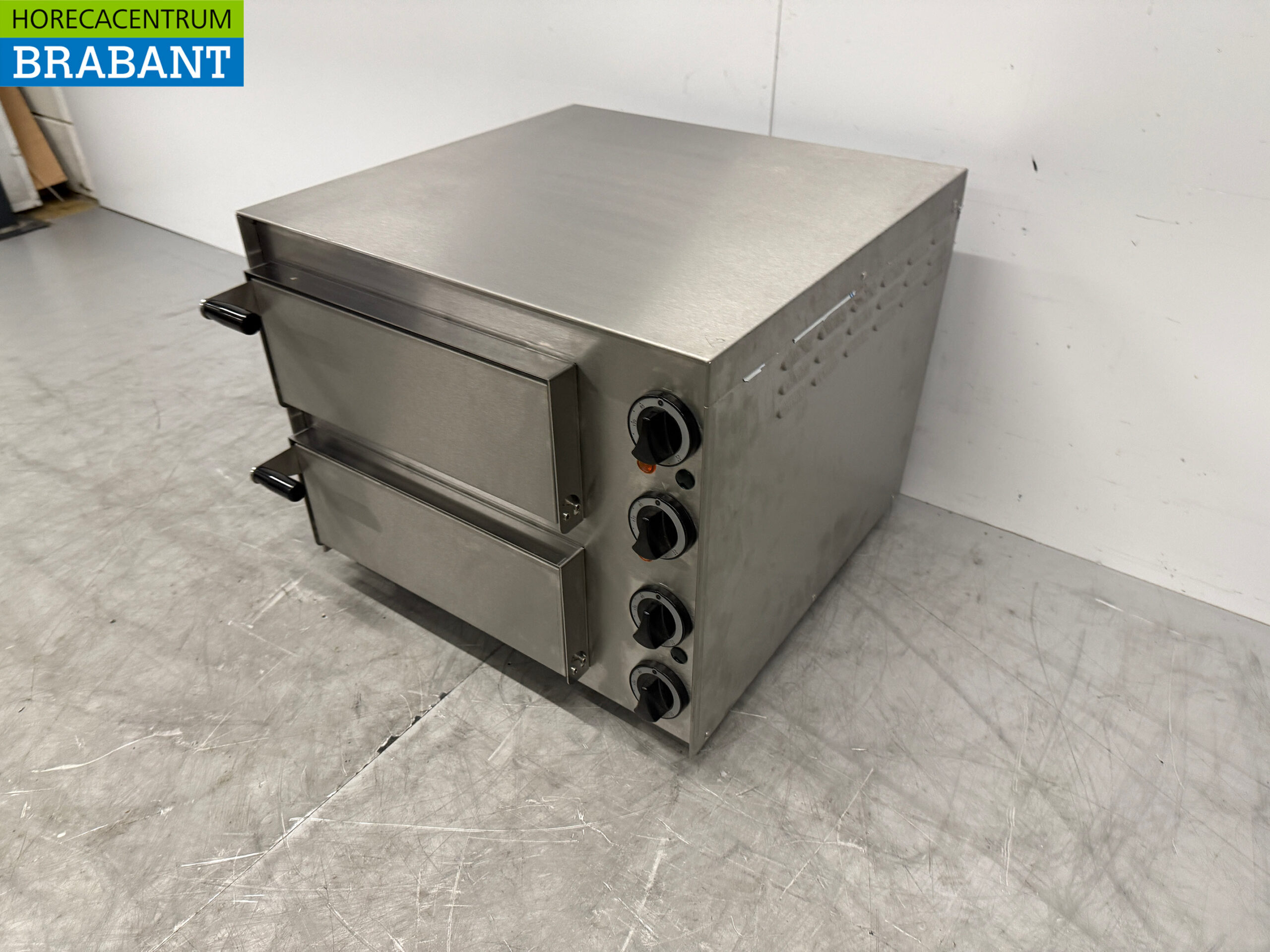 RVS Ascobloc Dubbele Pizzaoven 2 x 35 cm Steen 230V Horeca - Afbeelding 2
