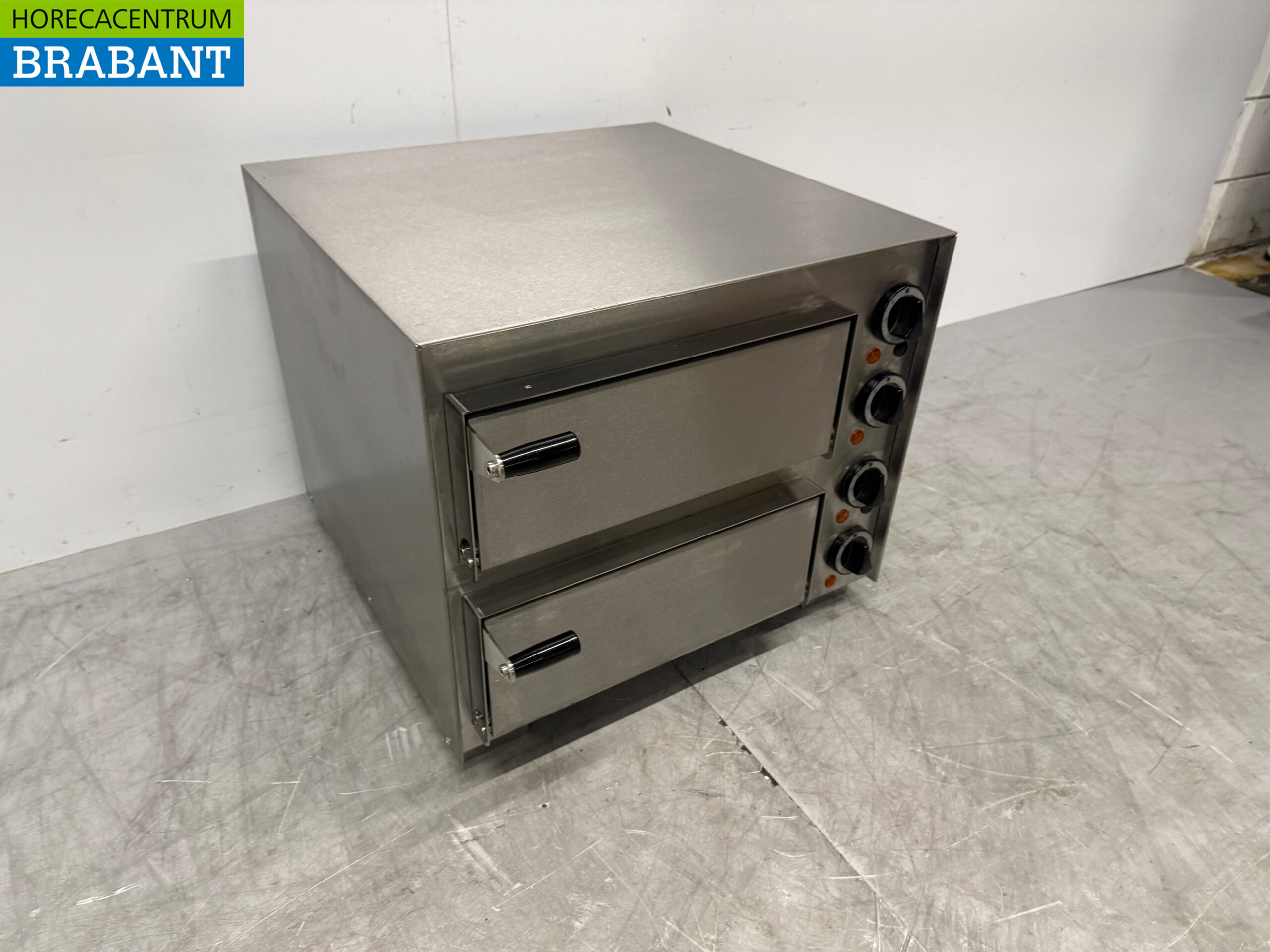 RVS Ascobloc Dubbele Pizzaoven 2 x 35 cm Steen 230V Horeca - Afbeelding 3