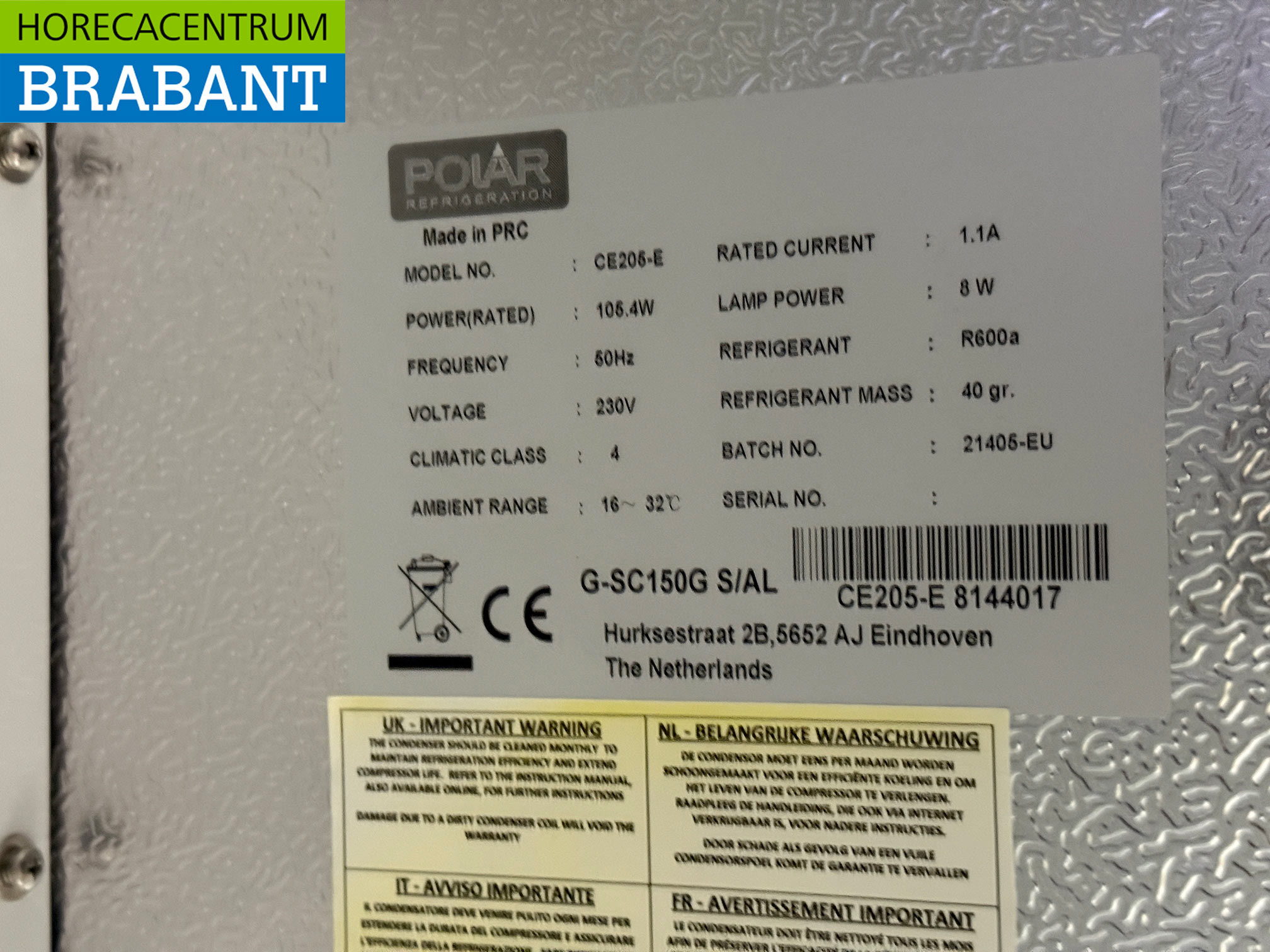 RVS Polar Glasdeurkoeling 200 liter 230V Horeca - Afbeelding 5