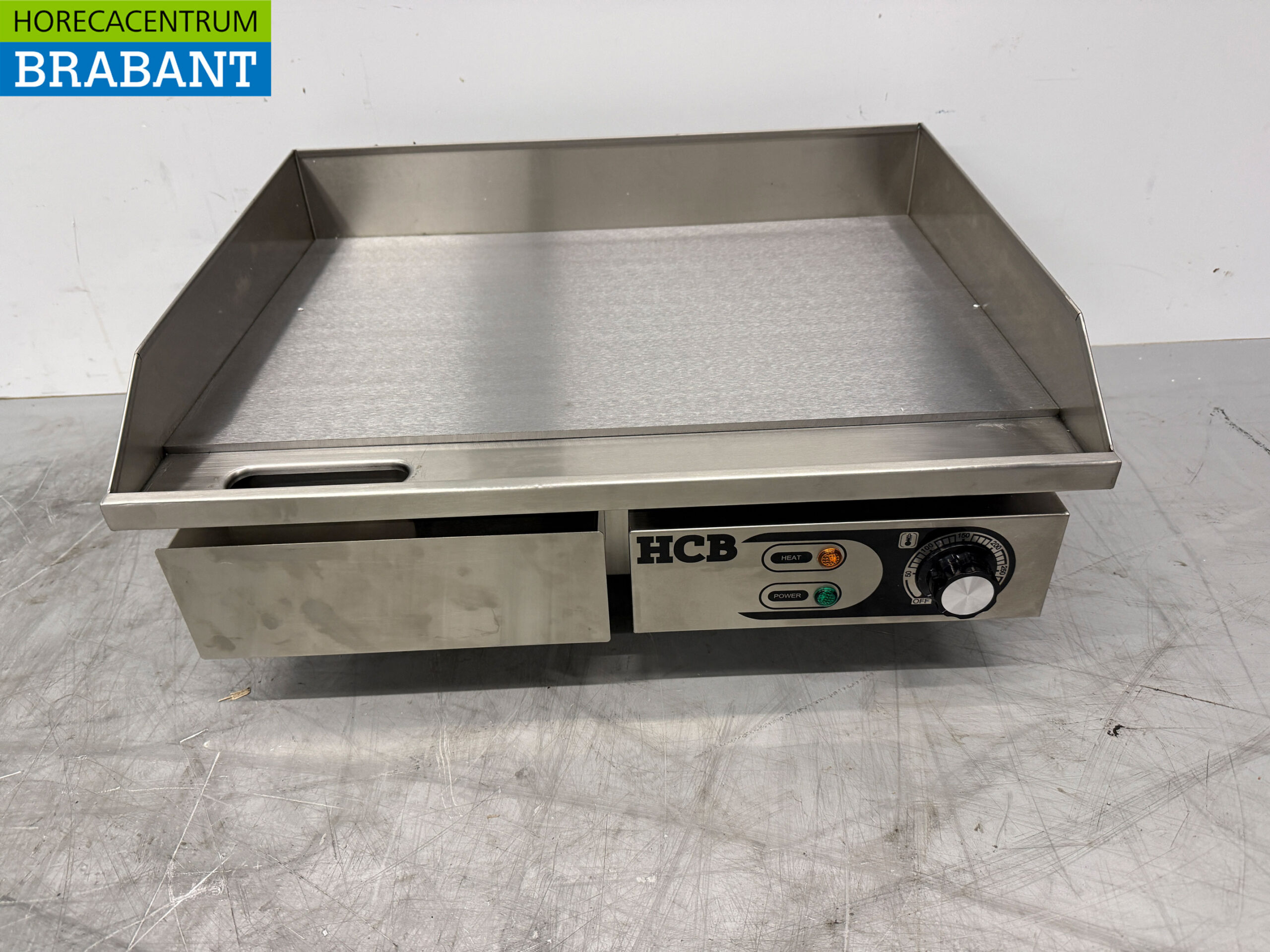 RVS Grillplaat Bakplaat Gladde plaat 55 cm 230V Horeca