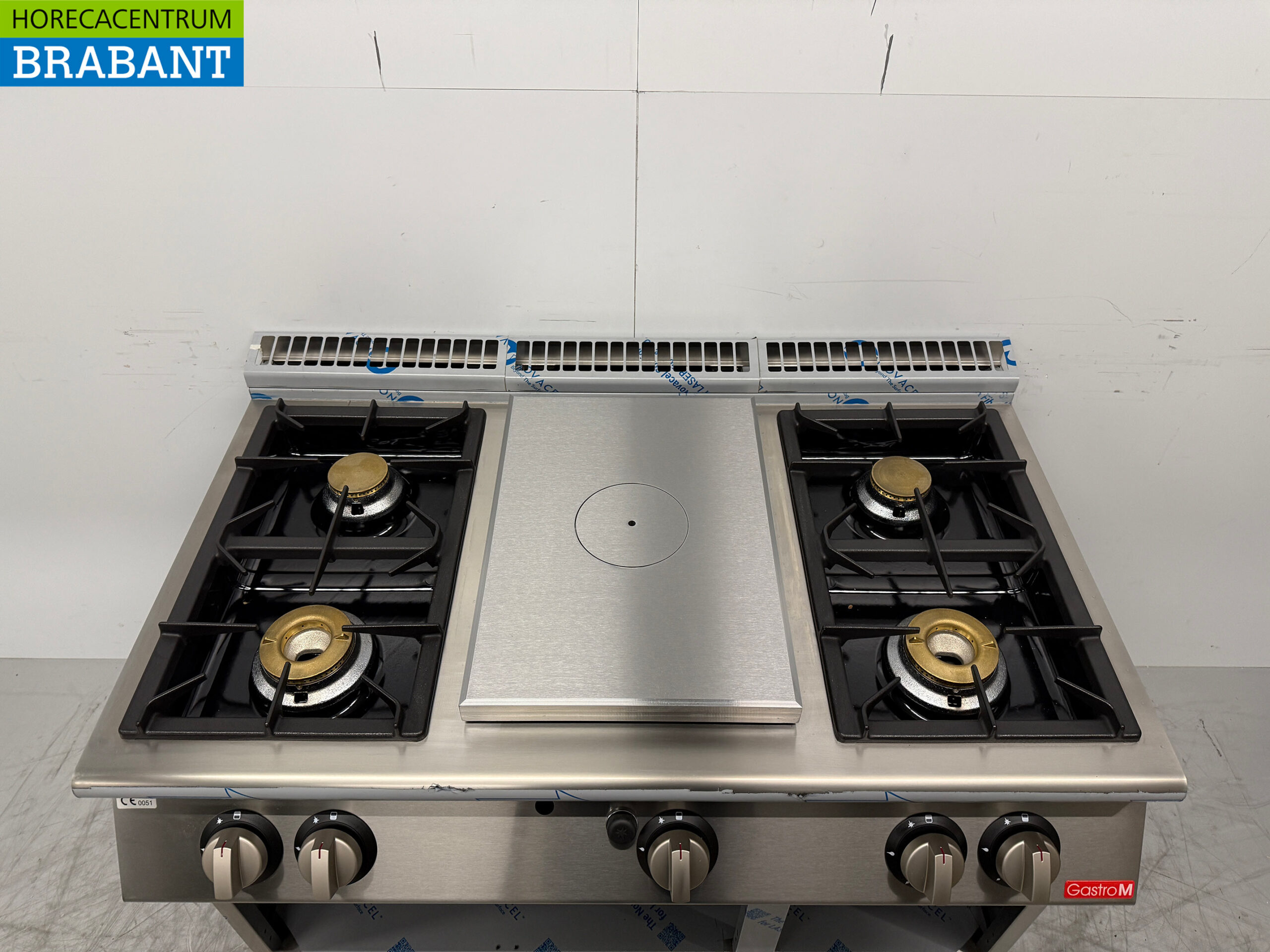 RVS Gastro-M 4 Pits Fornuis met Doorkookplaat 120 cm GAS Horeca - Afbeelding 4