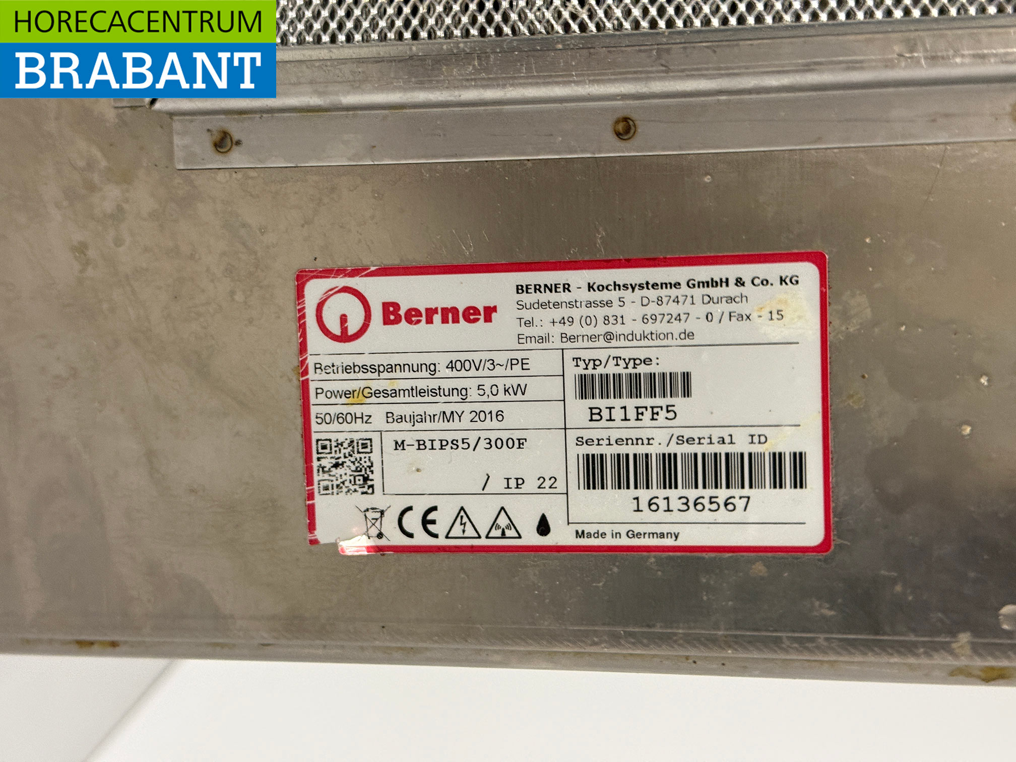 RVS Berner Inductiefornuis Kookplaat 5 kW 400V Horeca - Afbeelding 5